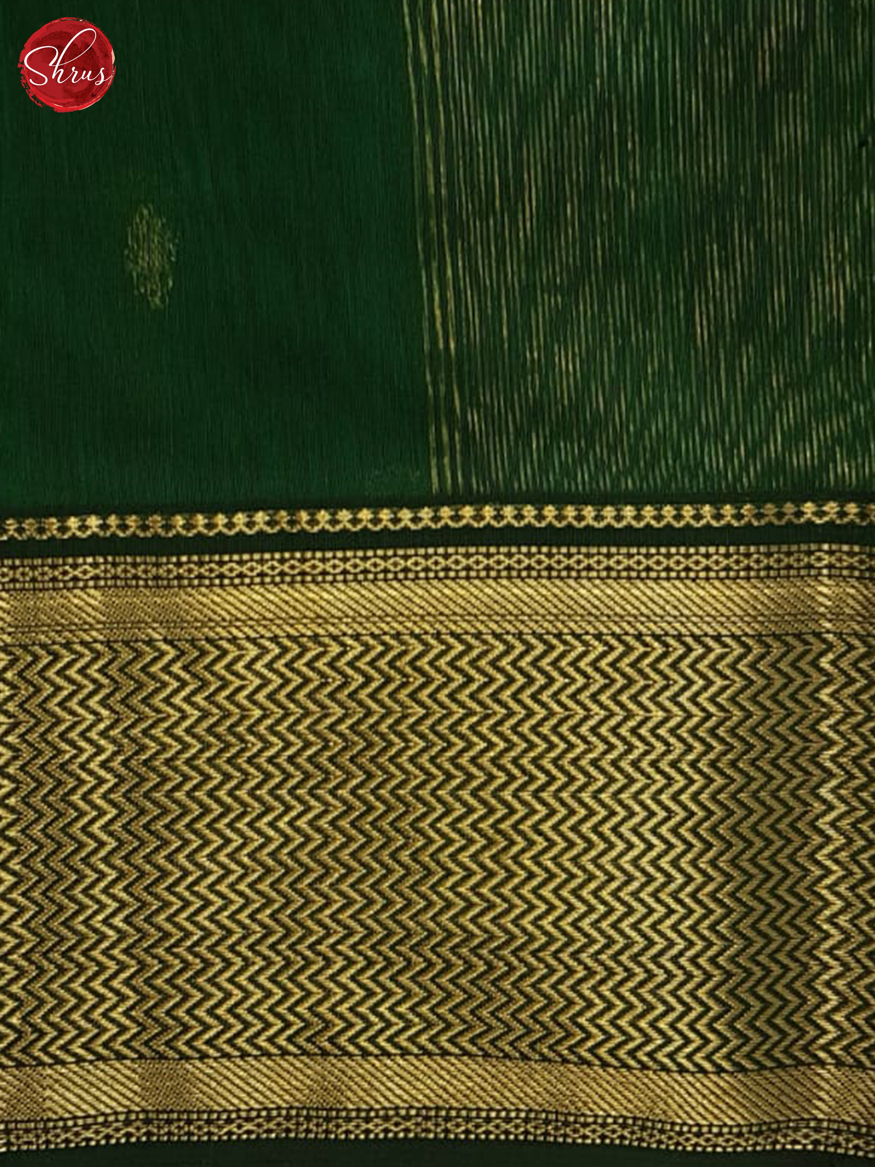 Green(Single tone)- Maheshwari silk cotton Saree - Shop on ShrusEternity.com