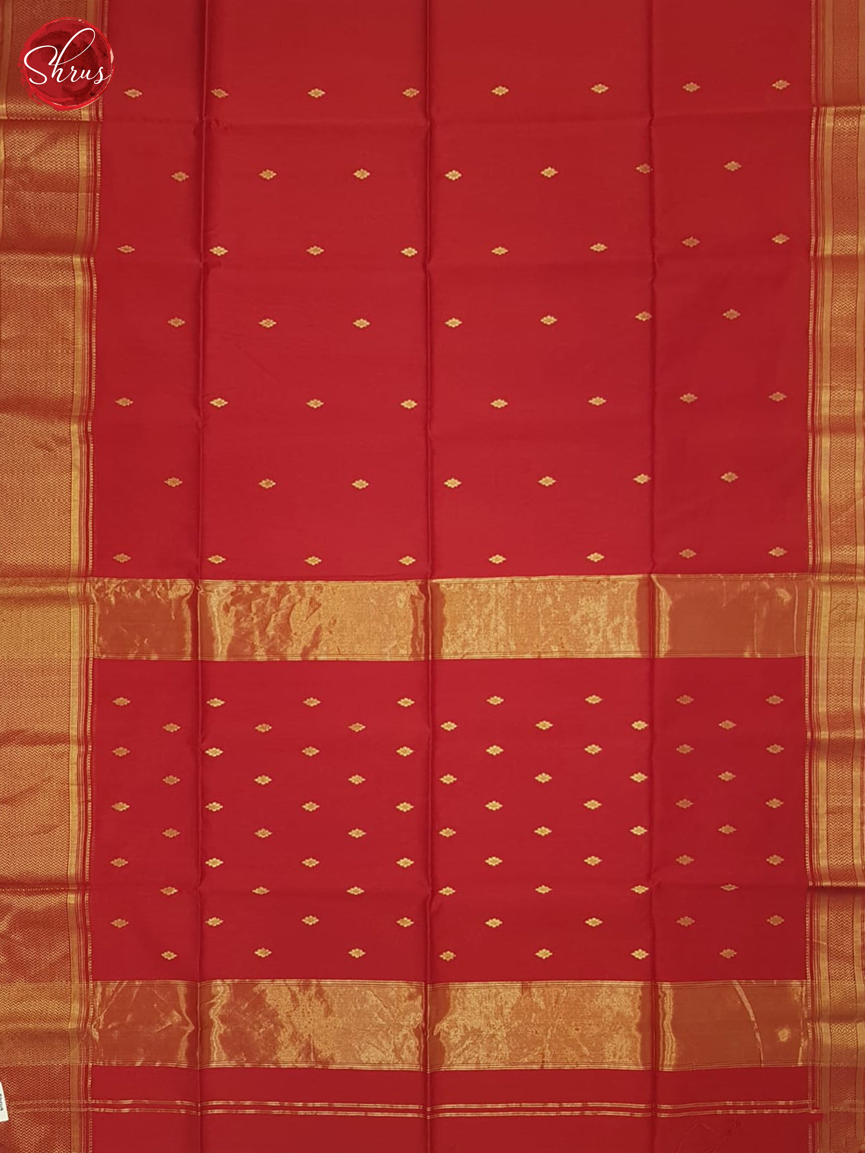 Red(Single Tone)- Maheshwari Silk Cotton Saree - Shop on ShrusEternity.com