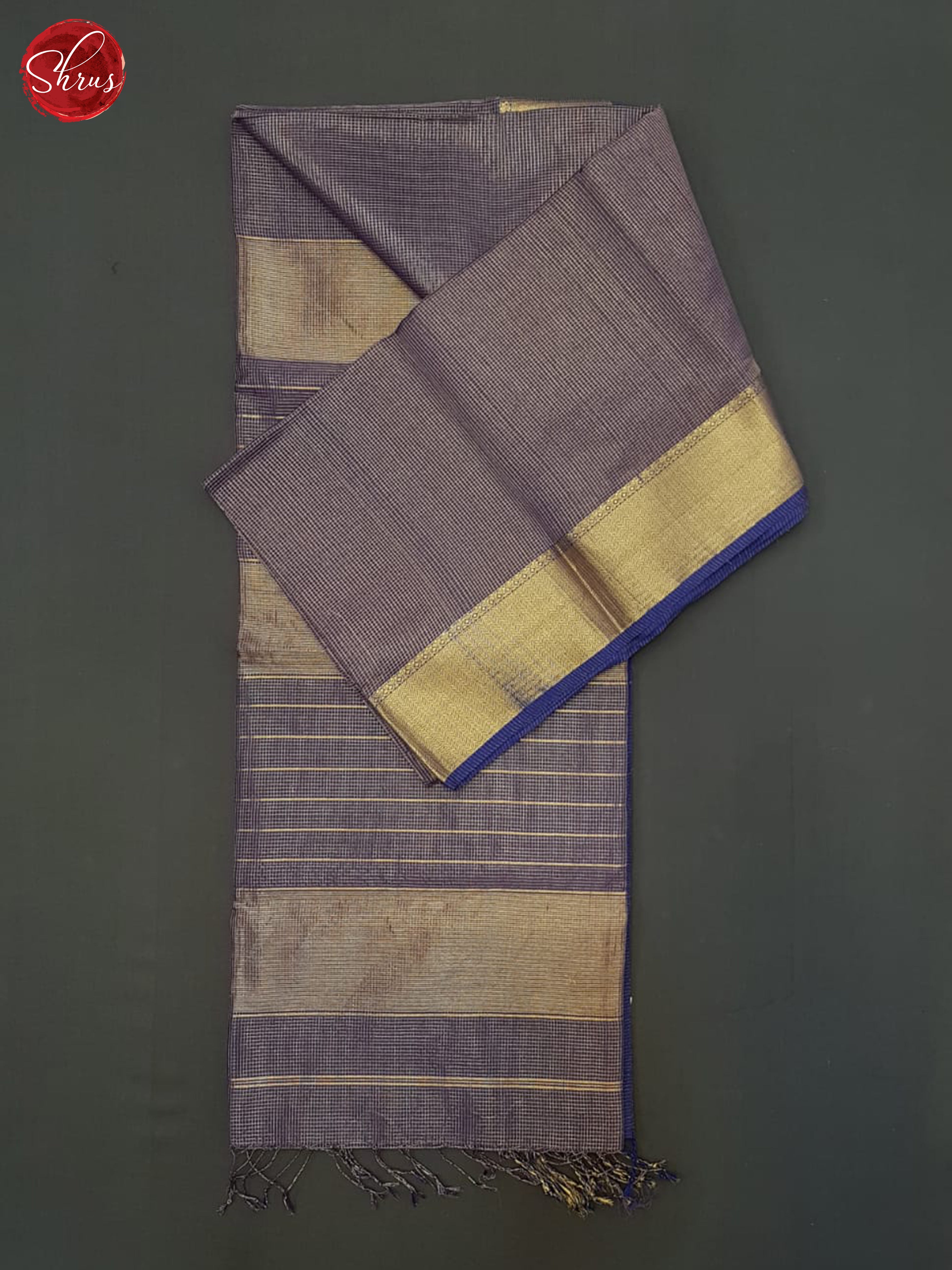 Bluish Lavender(Single Tone)- Maheshwari Silk Cotton Saree - Shop on ShrusEternity.com