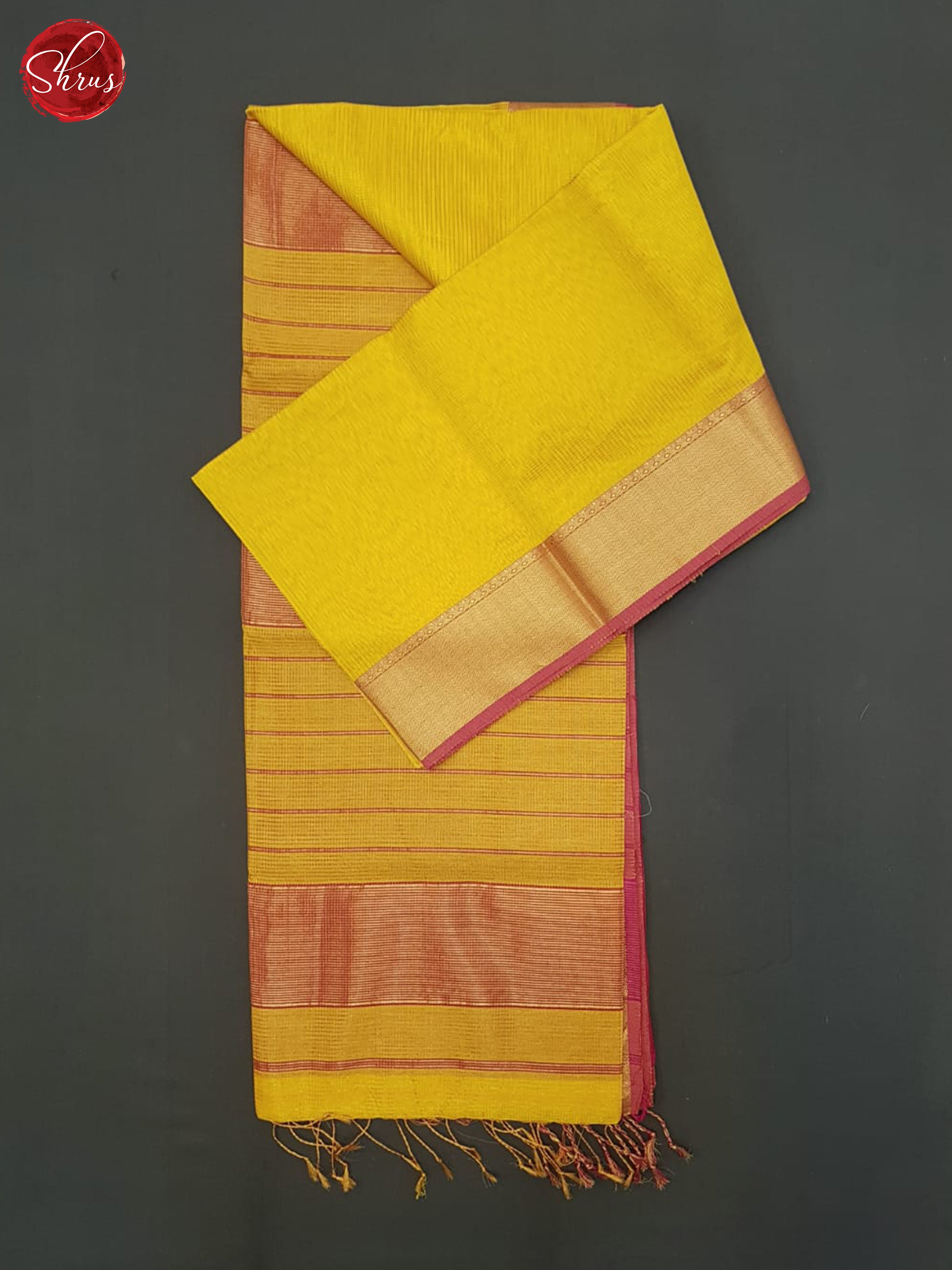 Yellow And Red- Maheshwari Silk Cotton Saree - Shop on ShrusEternity.com