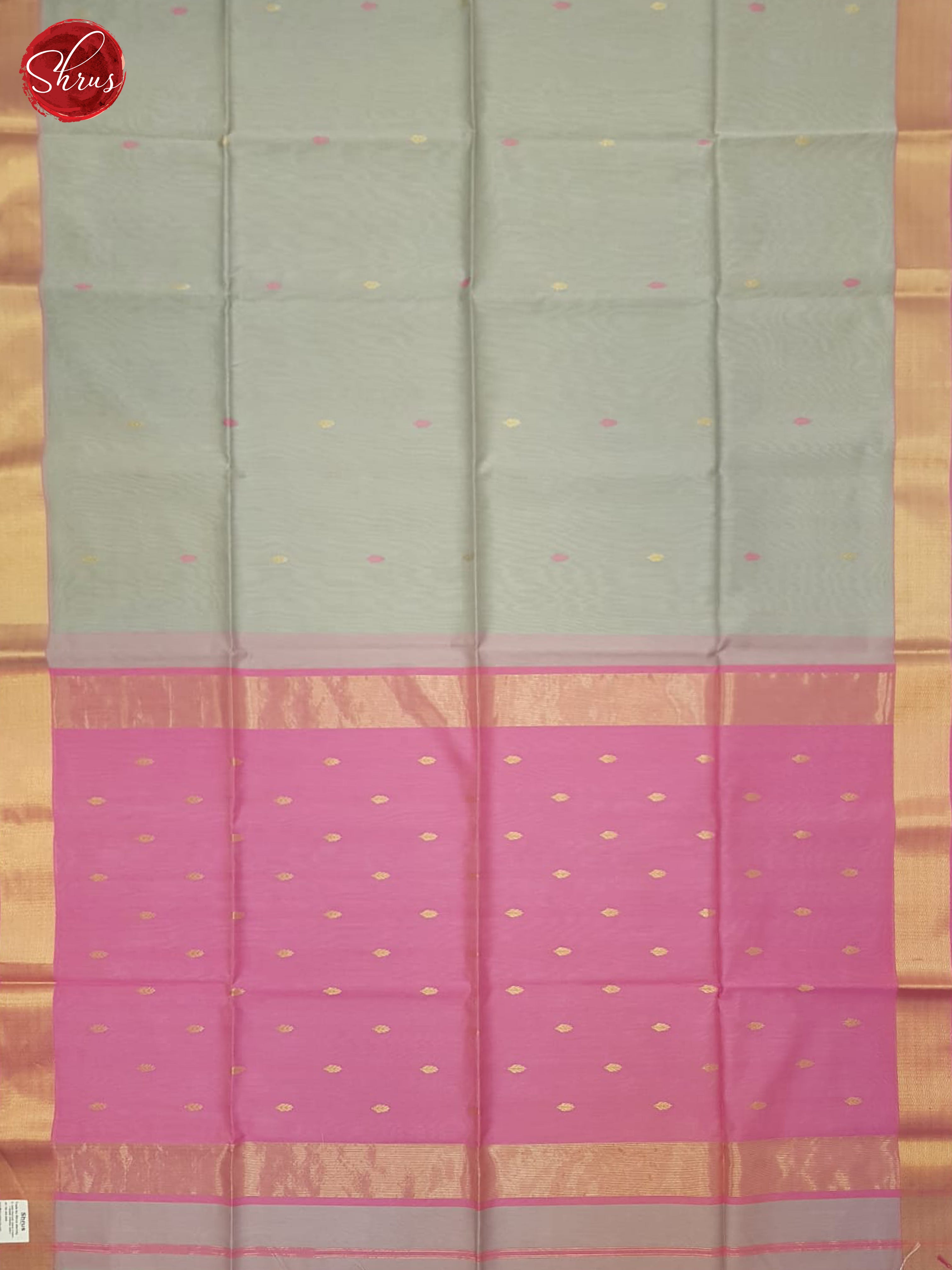 Grey And Pink- Maheshwari Silk Cotton Saree - Shop on ShrusEternity.com