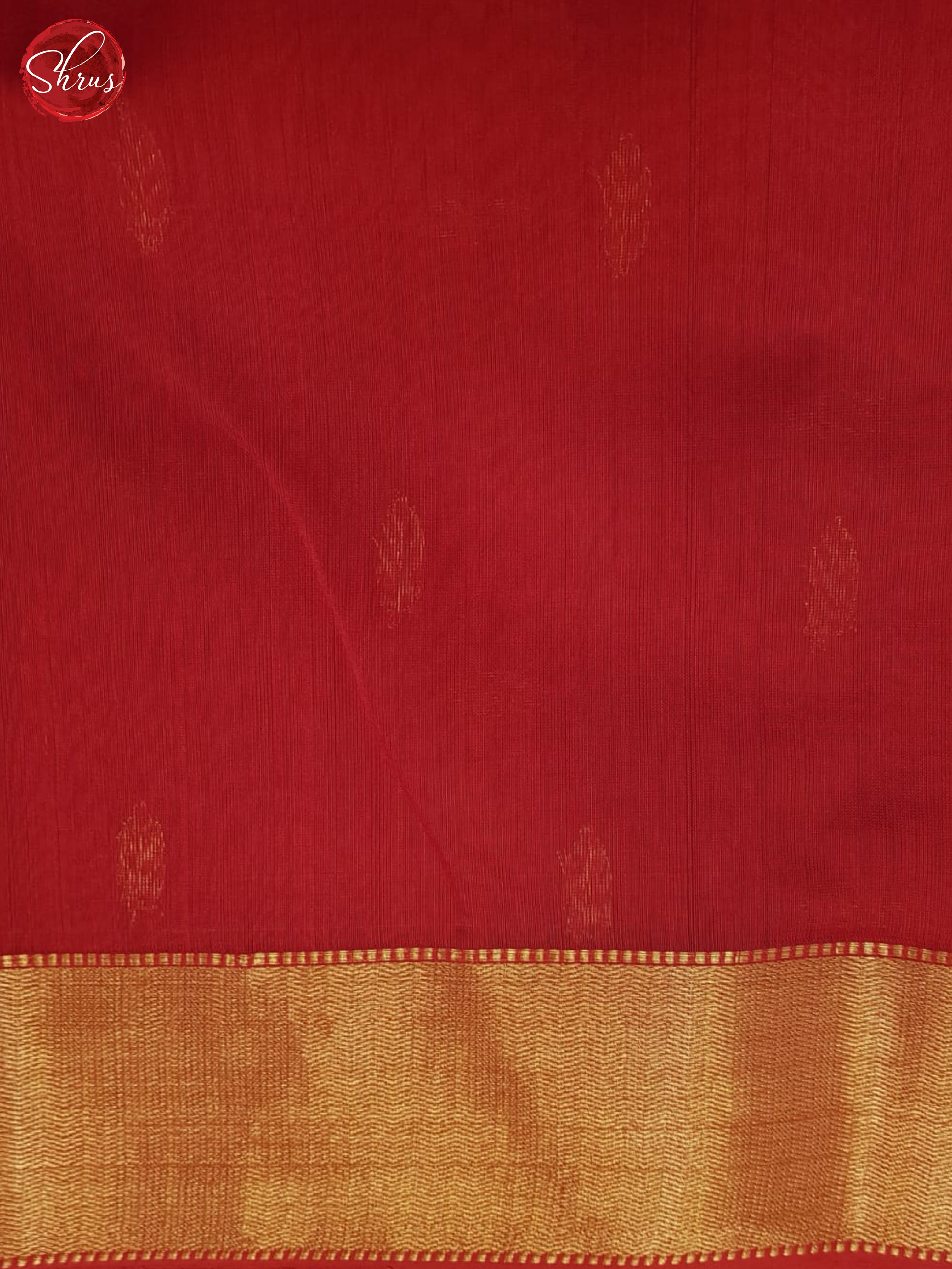 Mustard And Red- Maheshwari Silk Cotton Saree - Shop on ShrusEternity.com