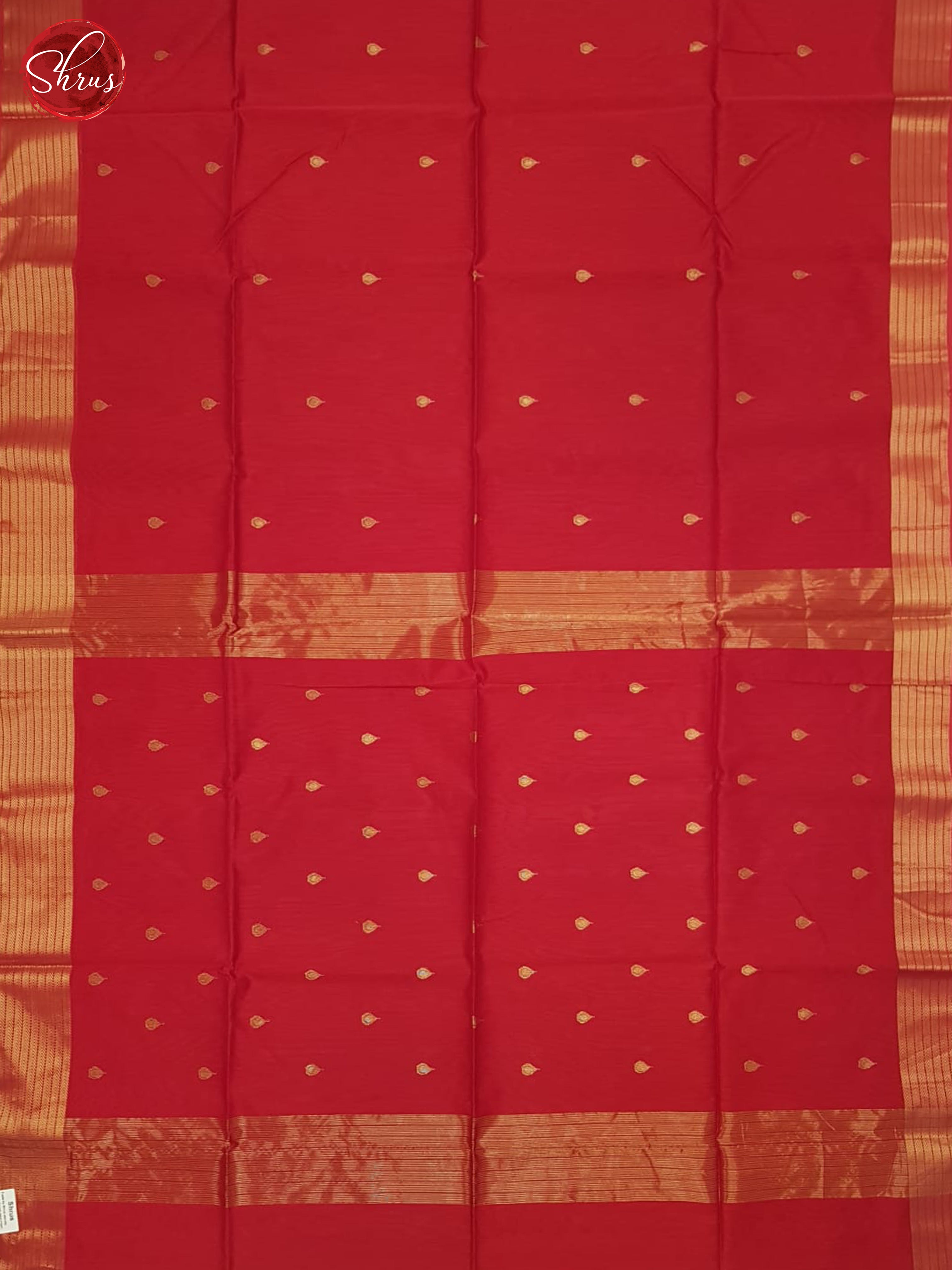 Red(Single tone)- Maheshwari Silk Cotton Saree - Shop on ShrusEternity.com