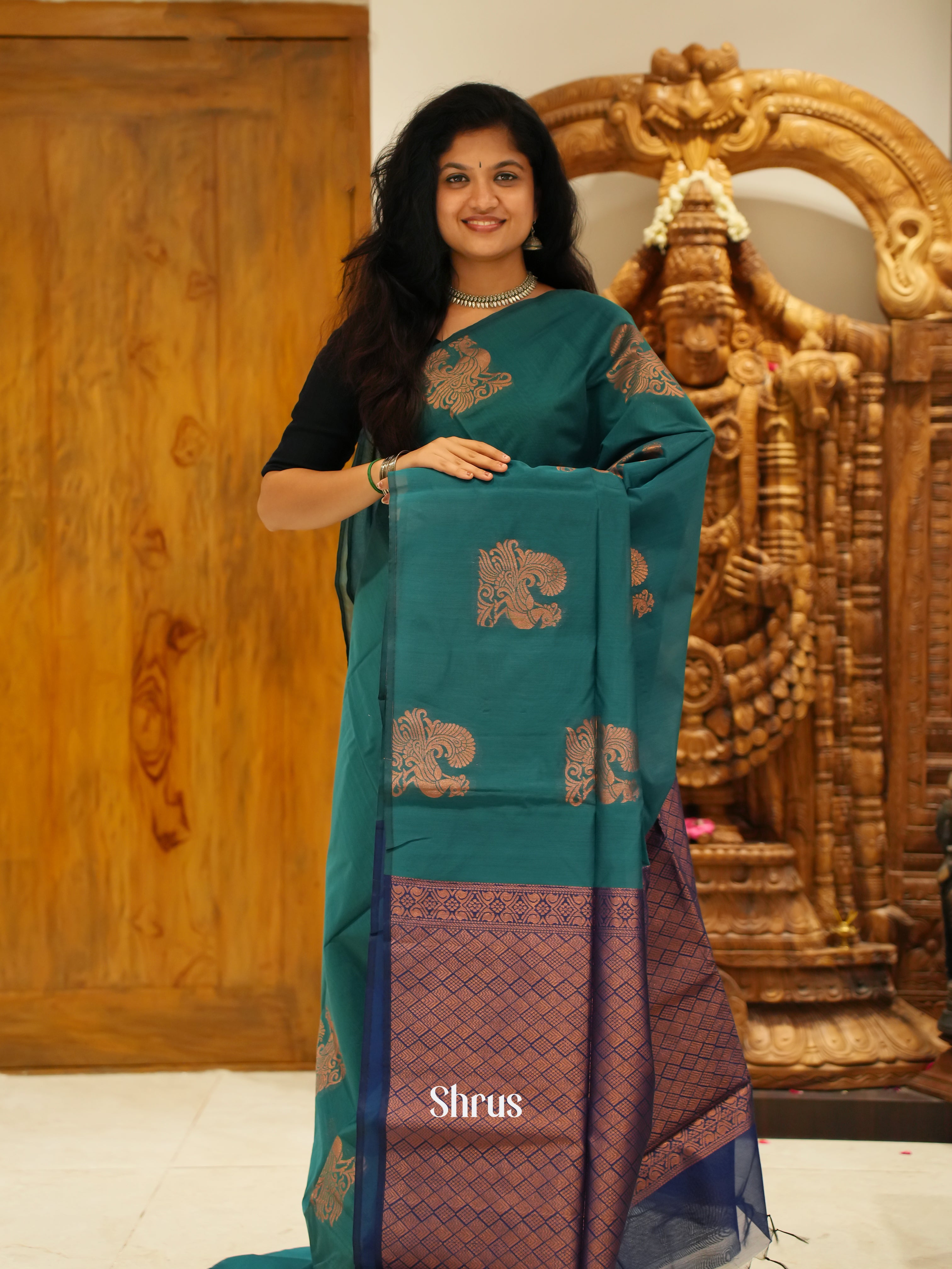 CBS05003-Semi Silkcotton Saree - Shop on ShrusEternity.com