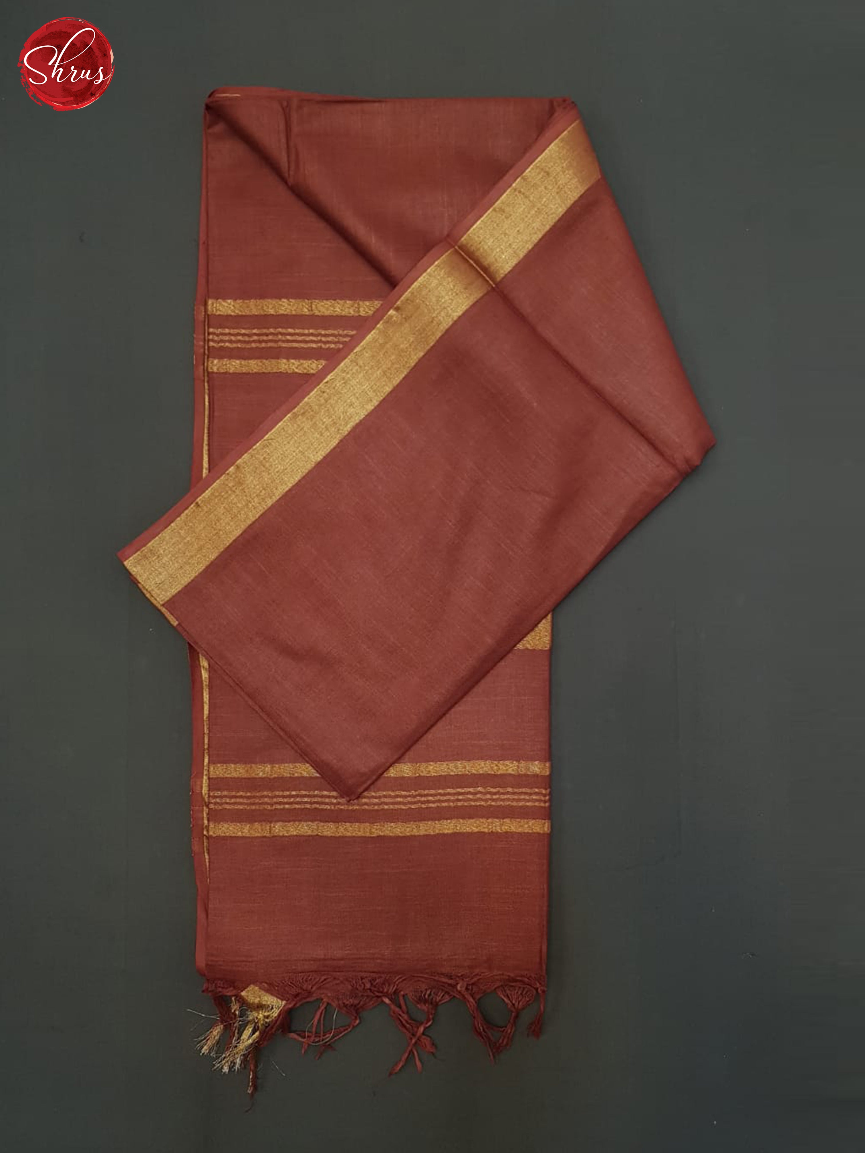 Brown(Single Tone)- Linen Cotton Saree - Shop on ShrusEternity.com