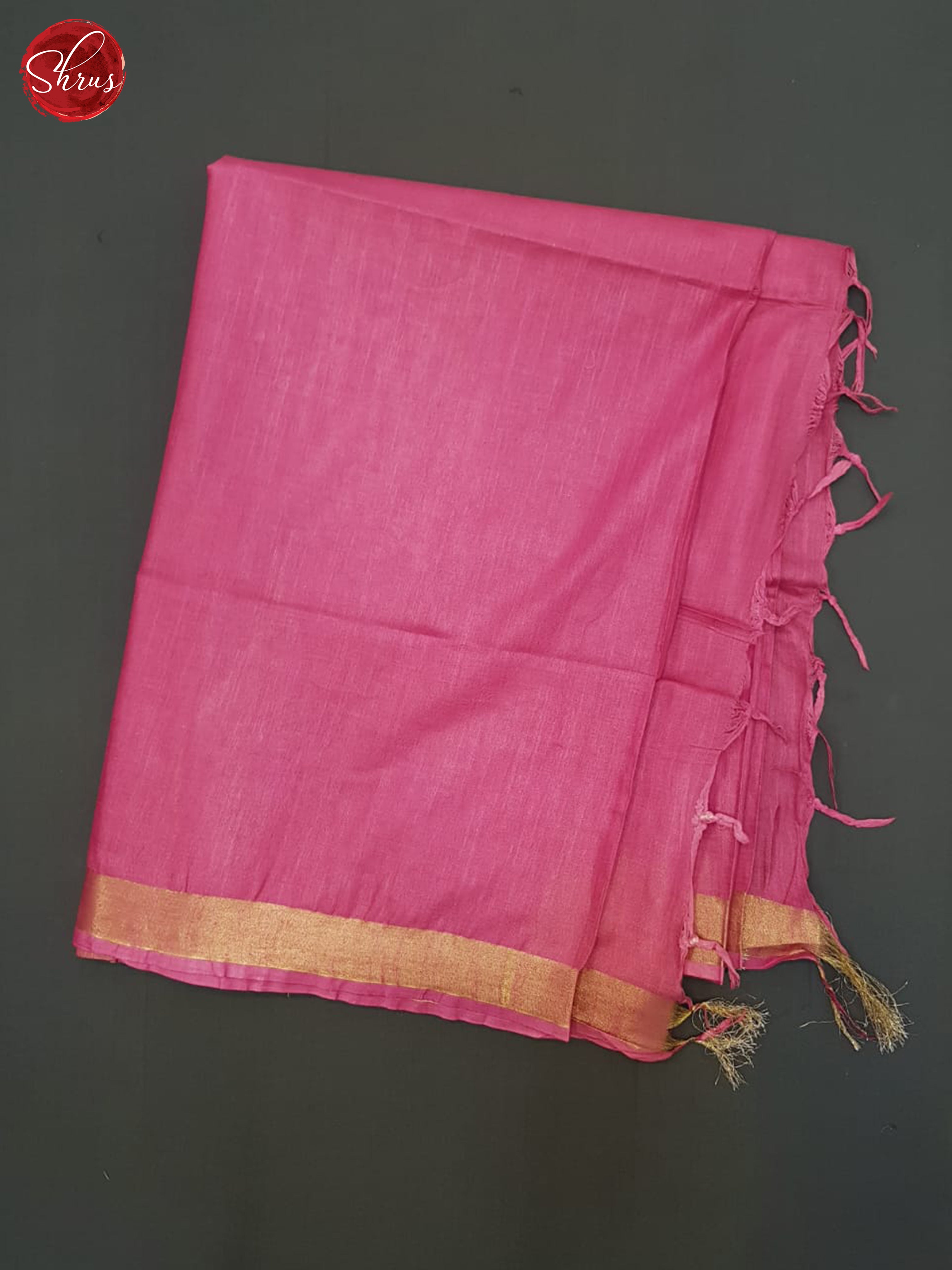 Pink(Single Tone)- Linen Cotton saree - Shop on ShrusEternity.com