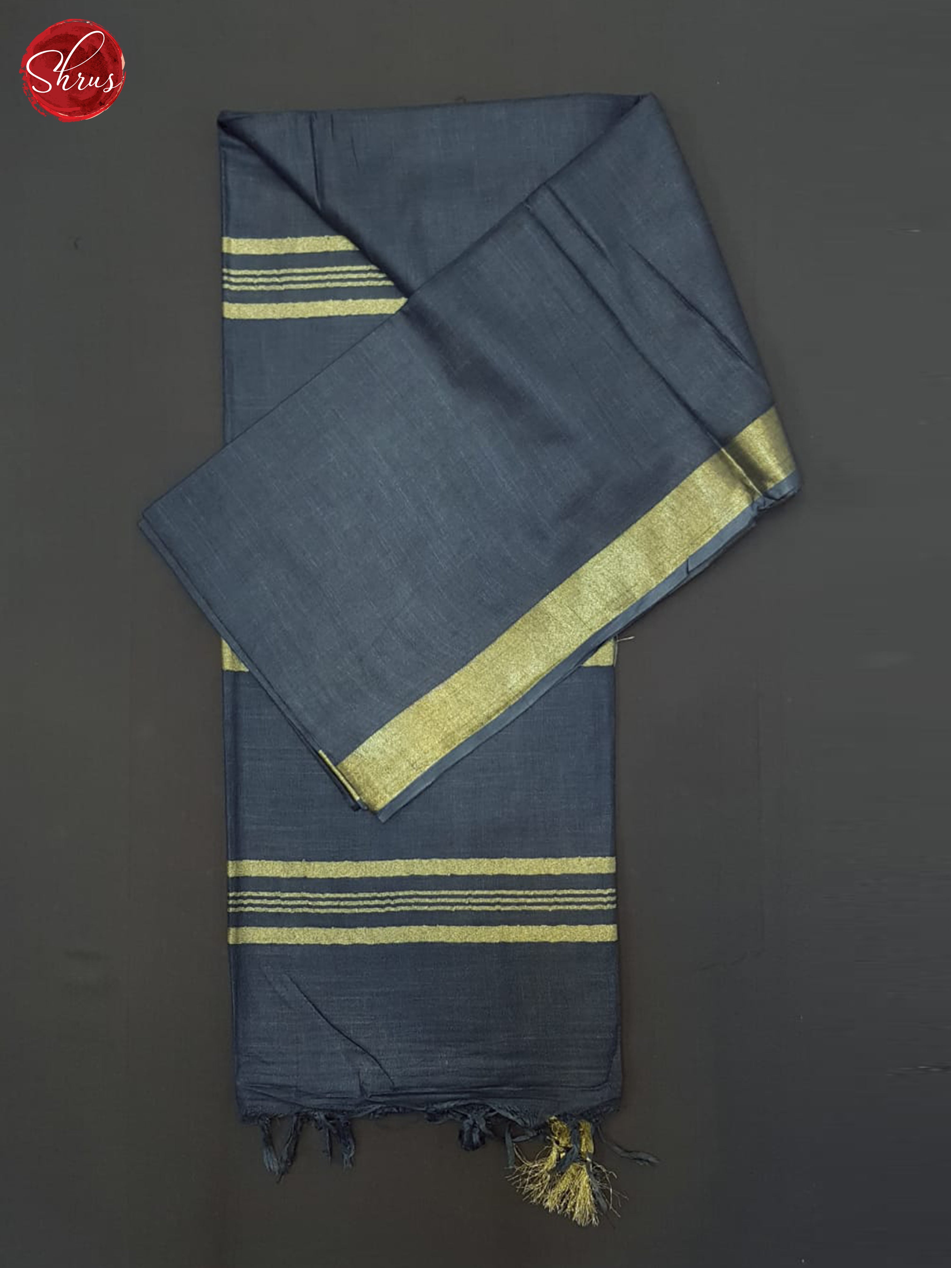 Blue(Single Tone)- Linen Cotton saree - Shop on ShrusEternity.com