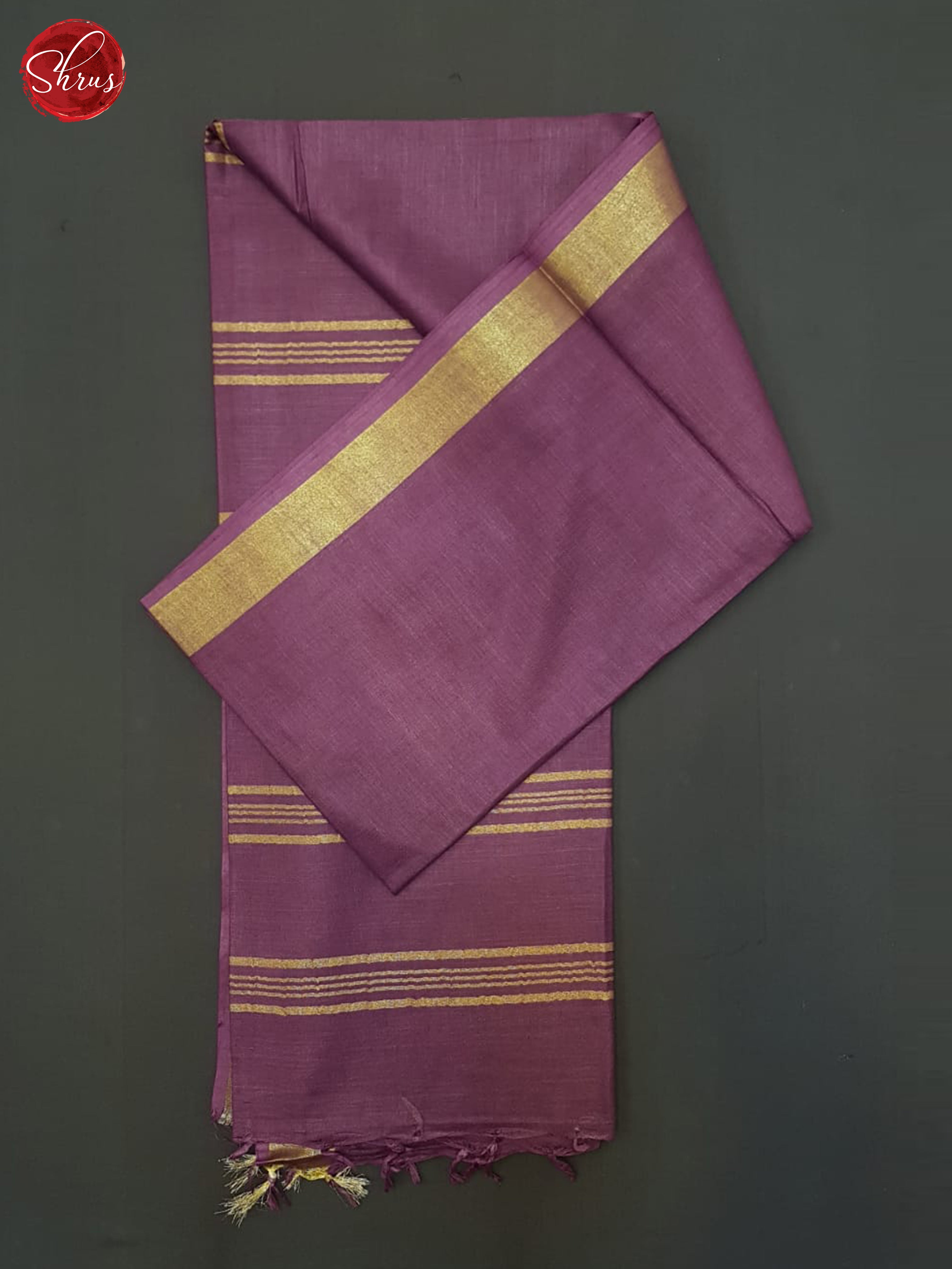 Dusty Wine(Single Tone)- Linen cotton Saree - Shop on ShrusEternity.com