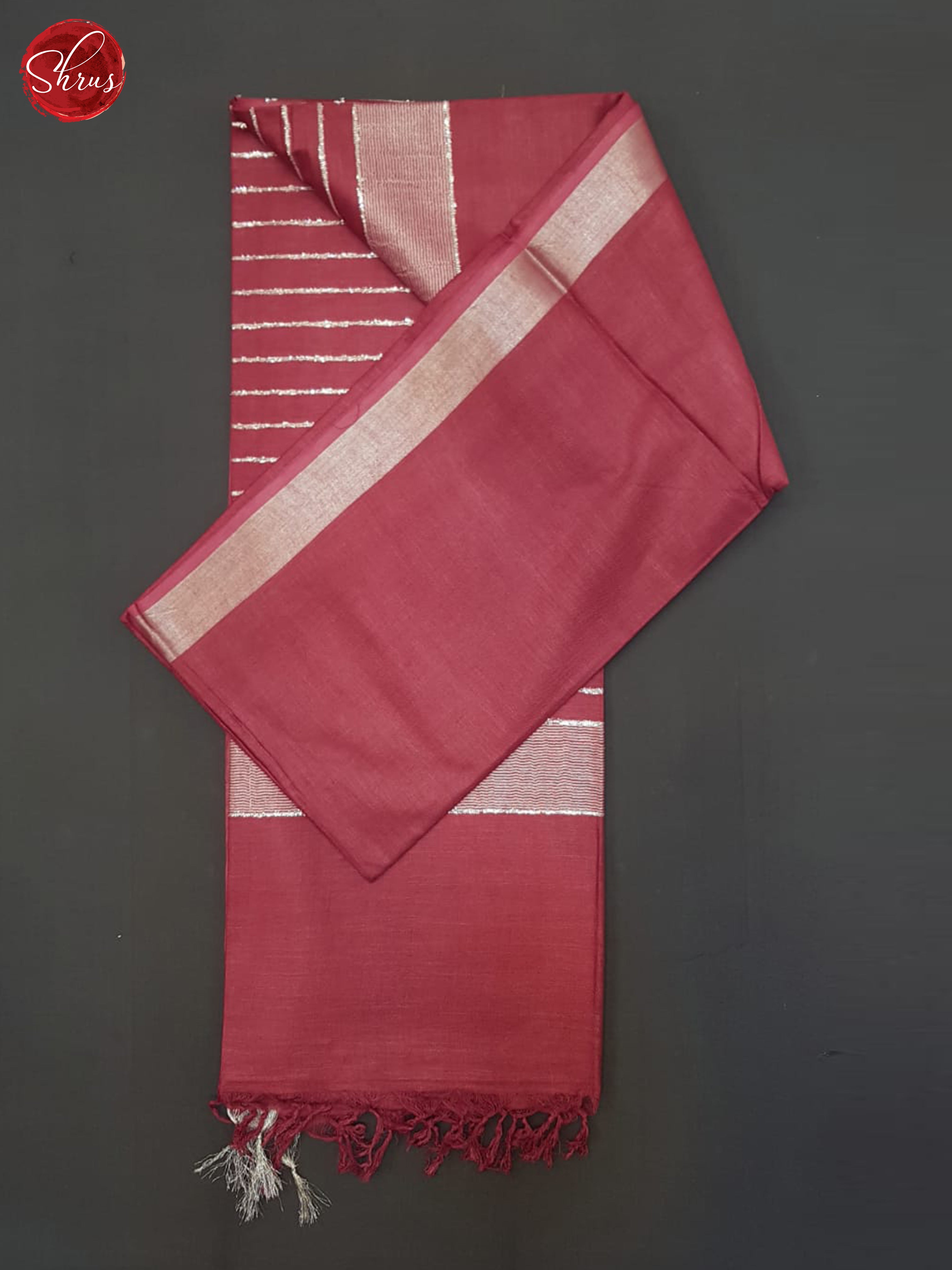 Maroon(single Tone)- Linen Cotton Saree - Shop on ShrusEternity.com