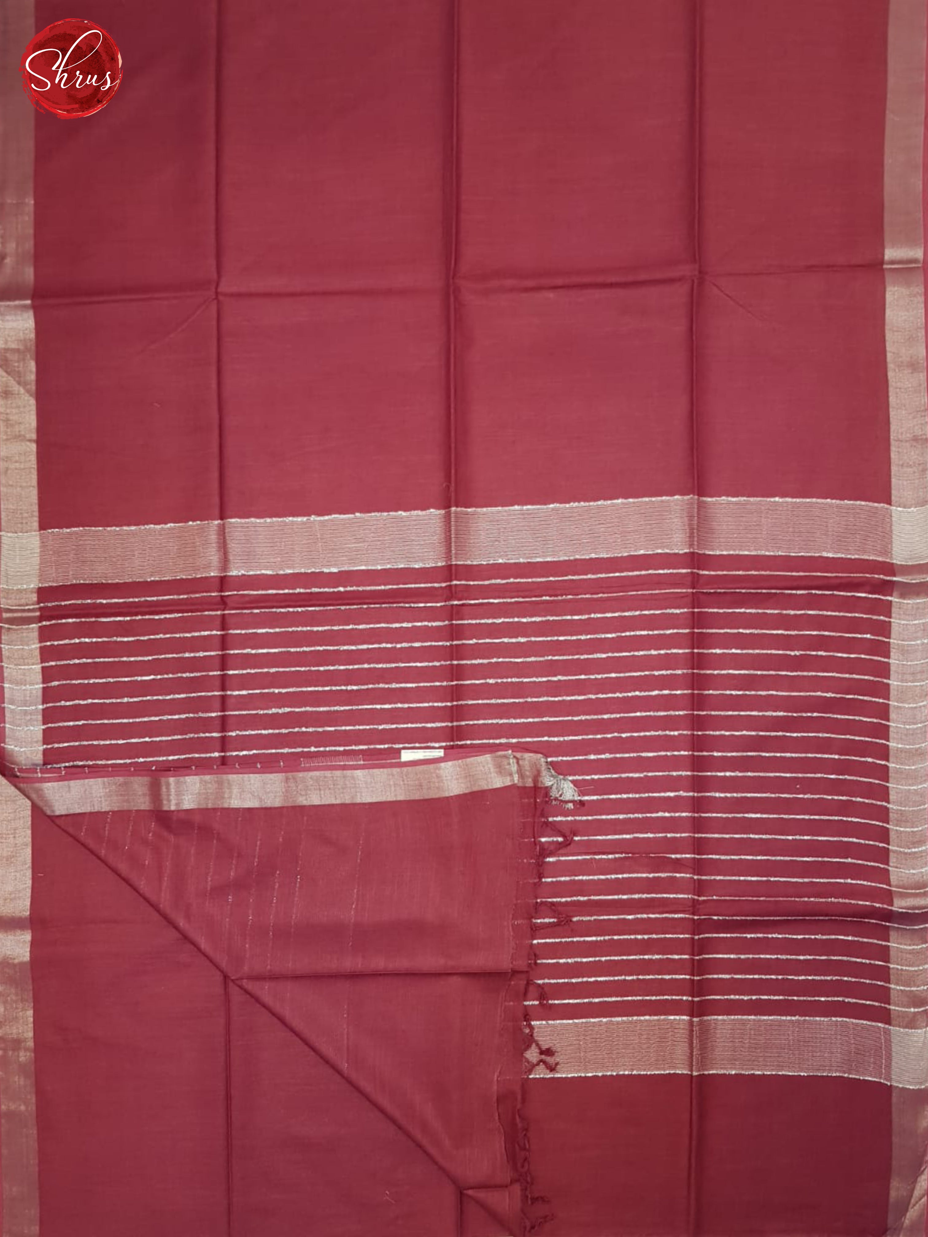 Maroon(single Tone)- Linen Cotton Saree - Shop on ShrusEternity.com