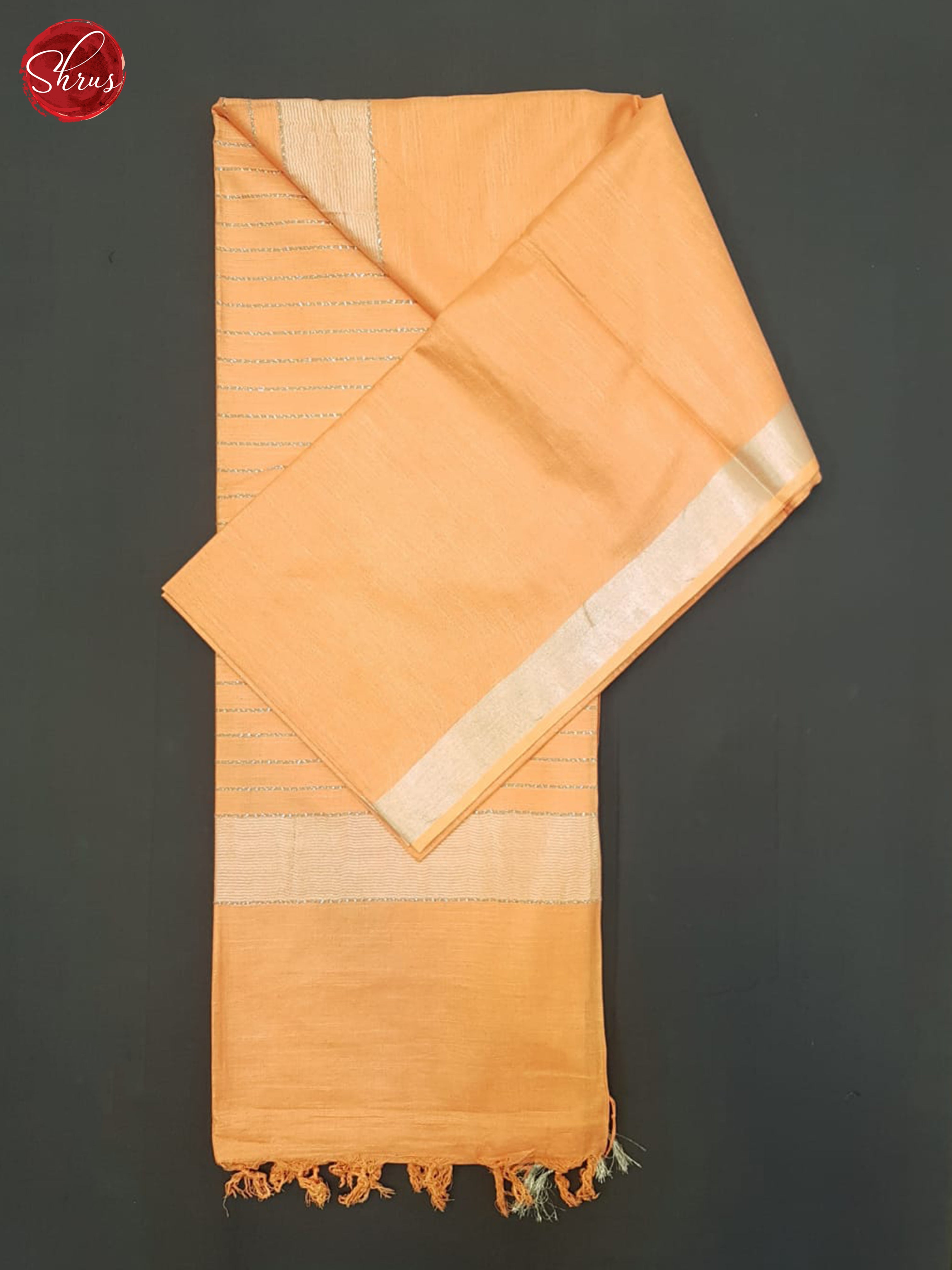 Peach(Single tone)- Linen cotton Saree - Shop on ShrusEternity.com
