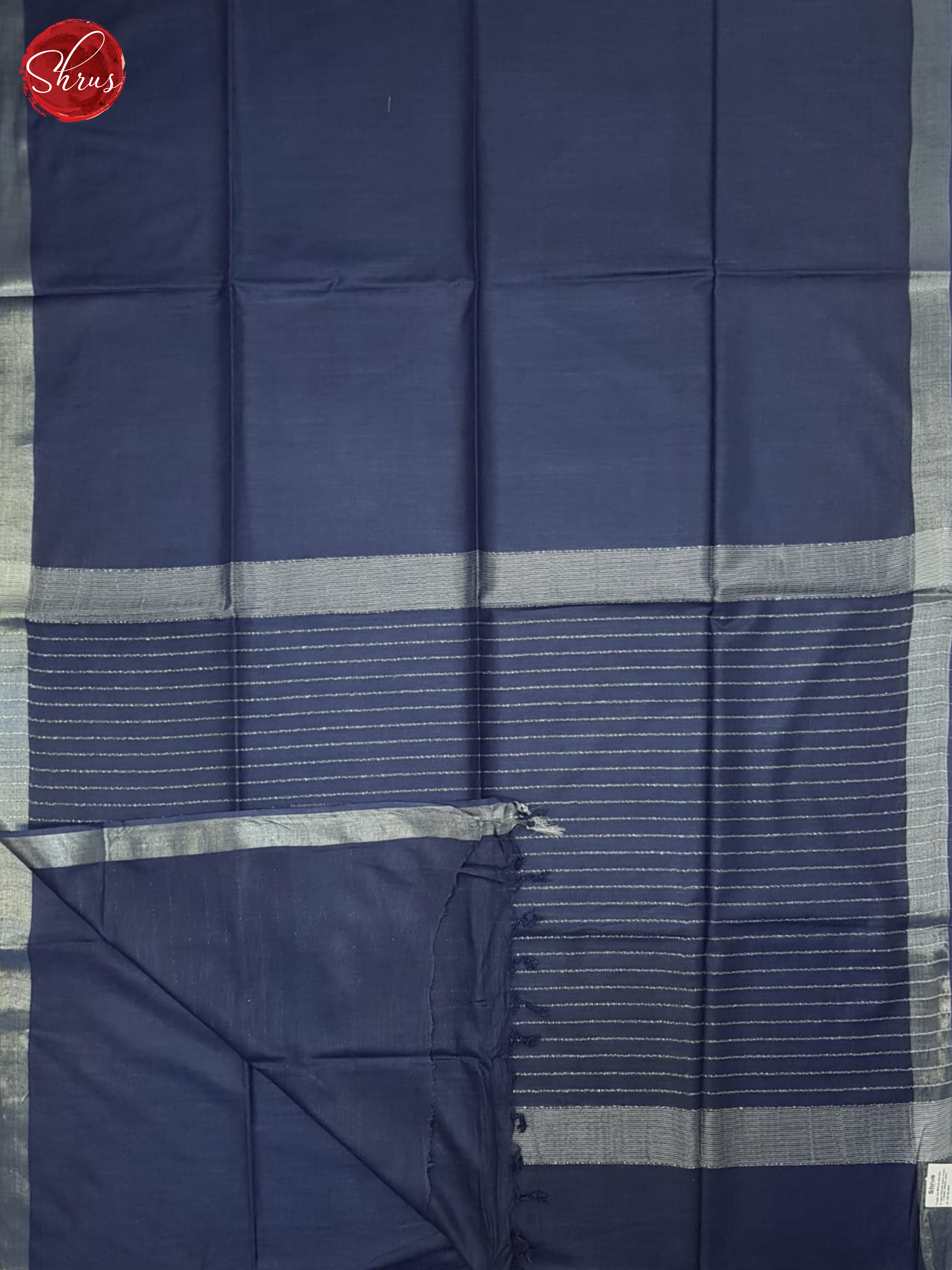 Blue(Single Tone)- Linen Cotton Saree - Shop on ShrusEternity.com