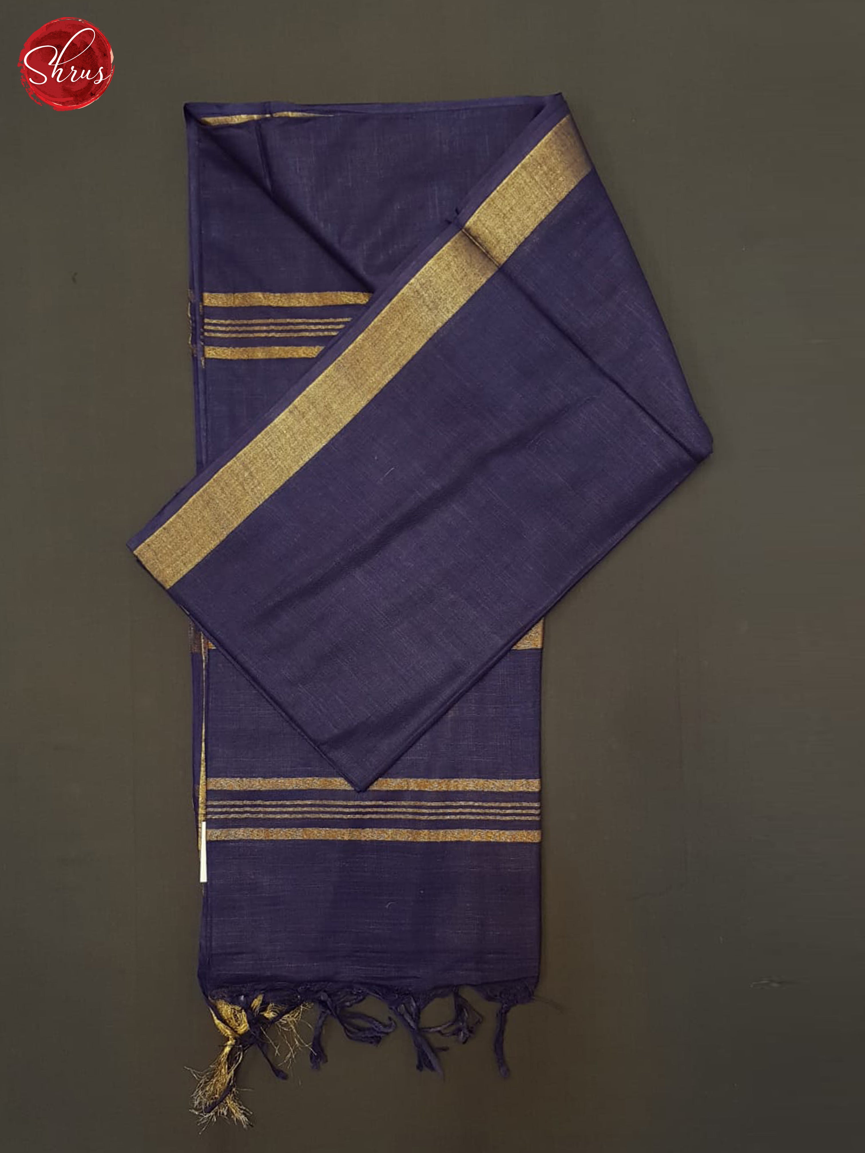 Blue(Single Tone) - Linen Cotton Saree - Shop on ShrusEternity.com