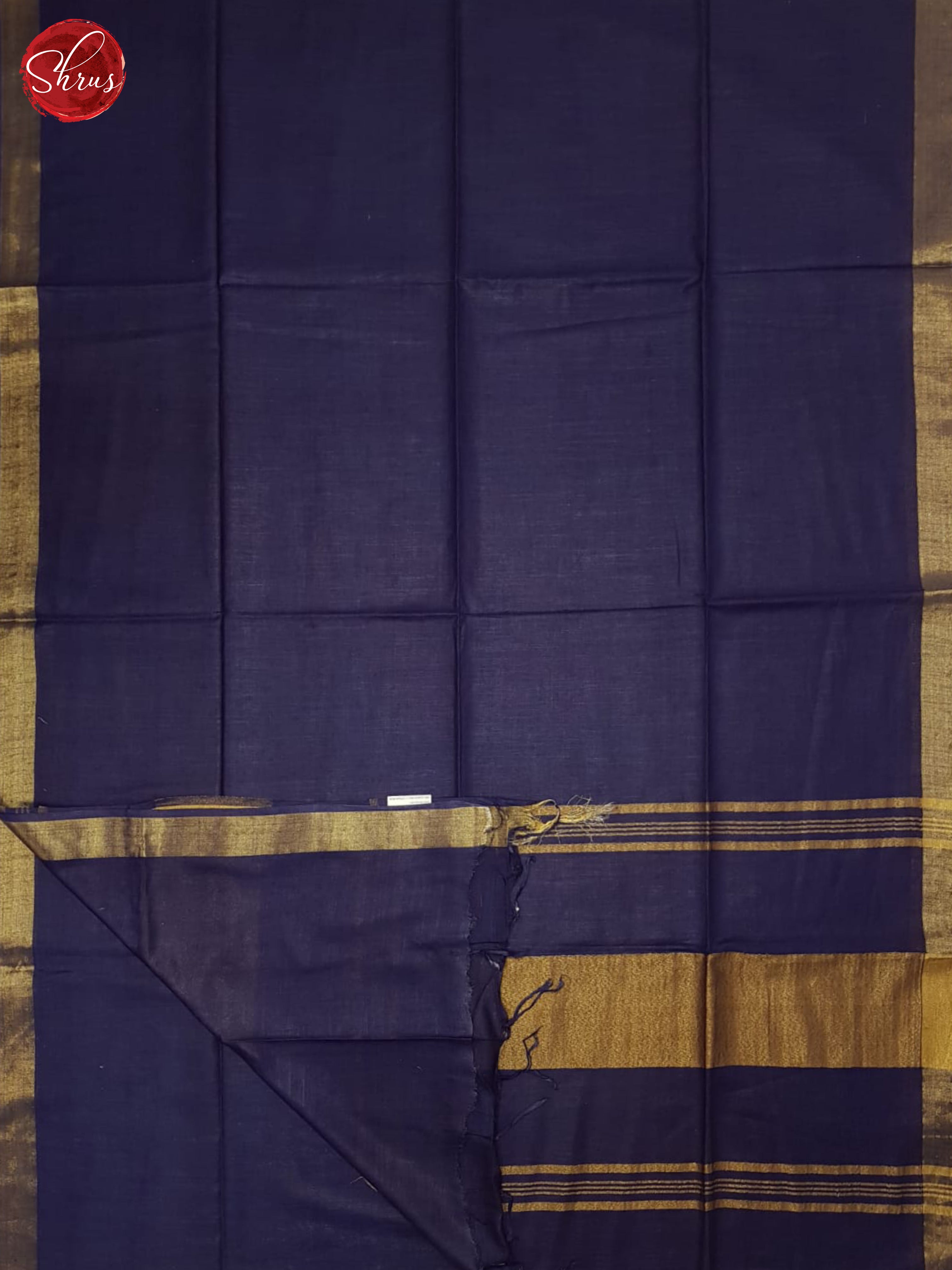 Blue(Single Tone) - Linen Cotton Saree - Shop on ShrusEternity.com