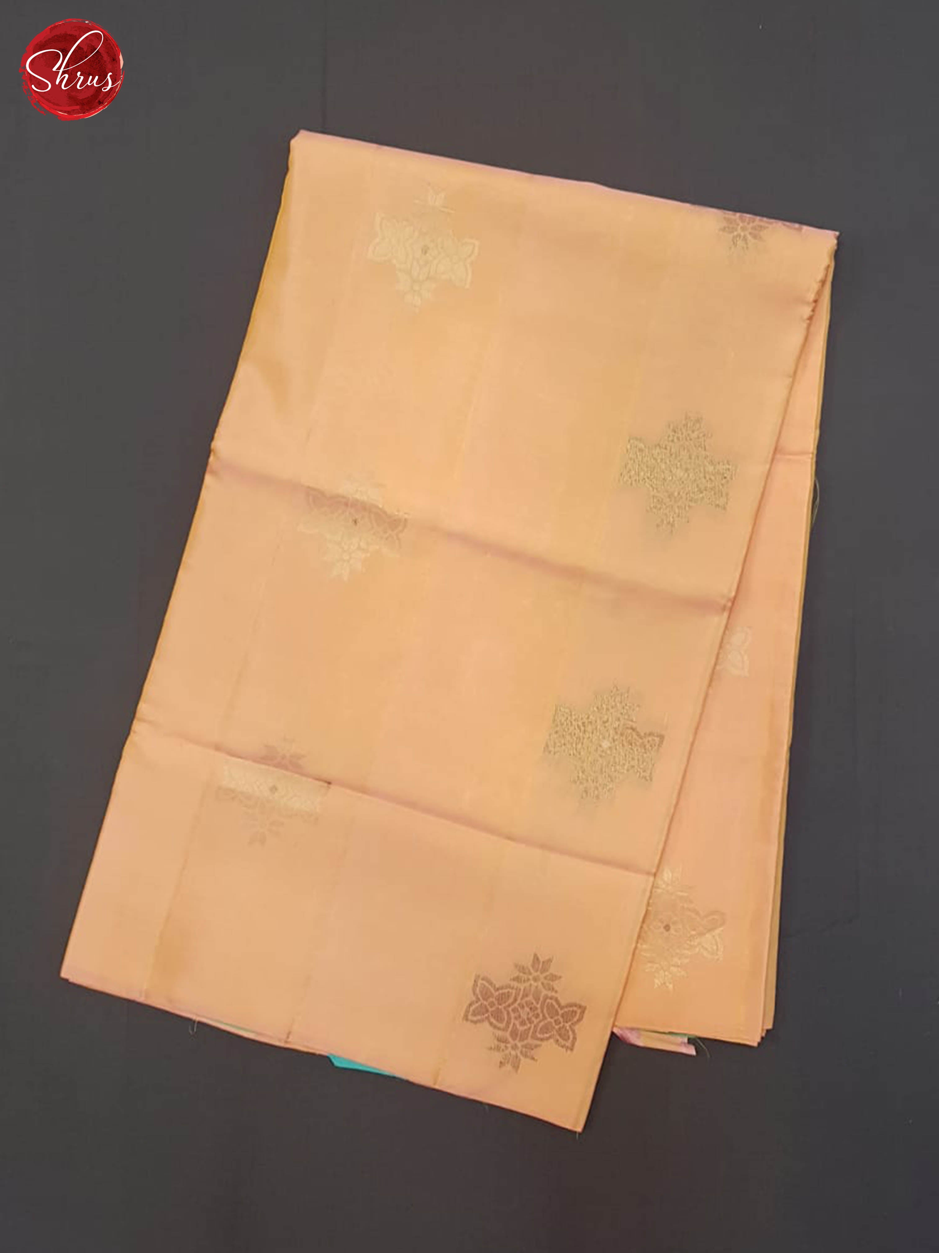 Peach And Blue- Soft Silk Half-pure Saree - Shop on ShrusEternity.com