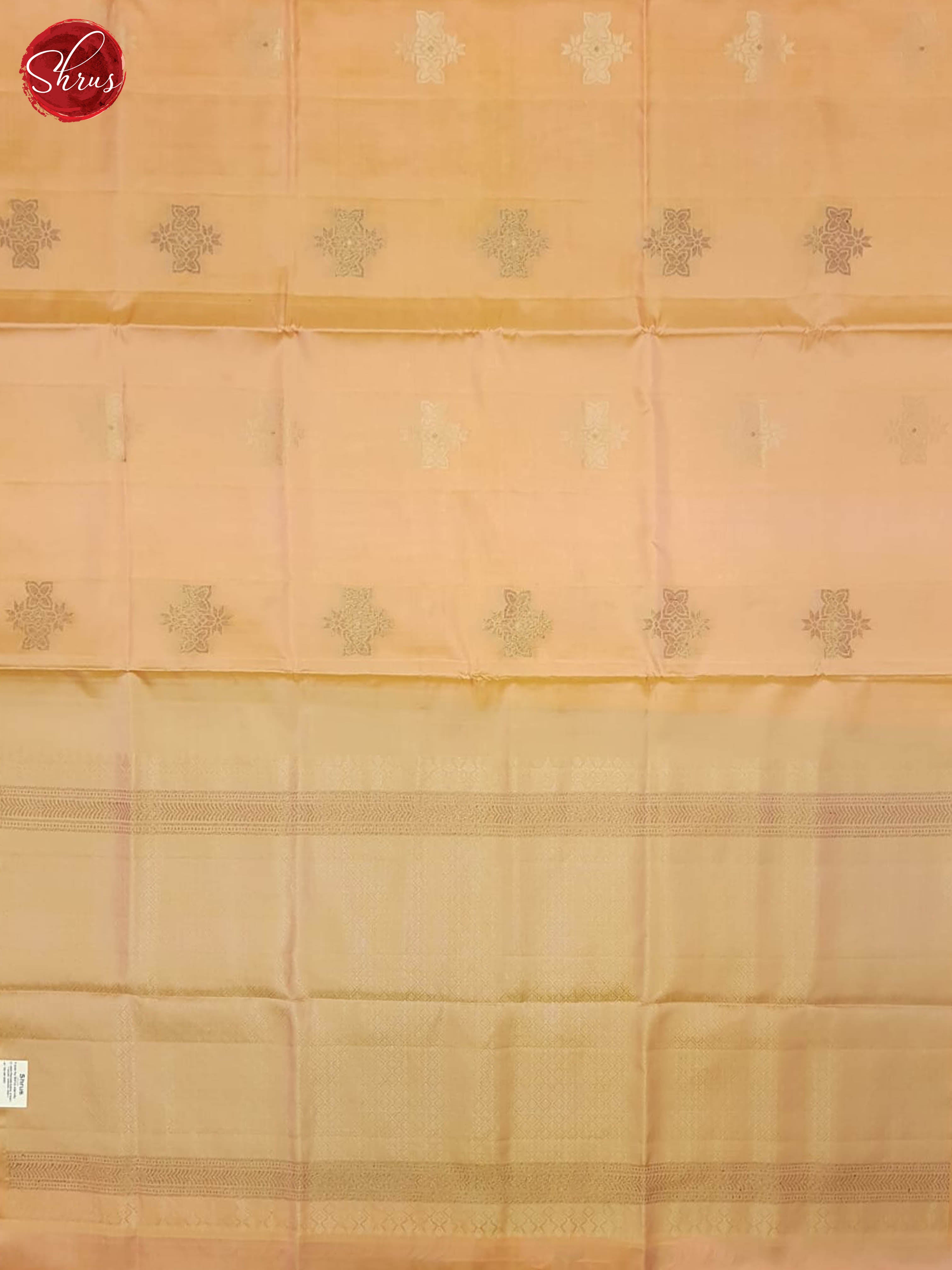 Peach And Blue- Soft Silk Half-pure Saree - Shop on ShrusEternity.com