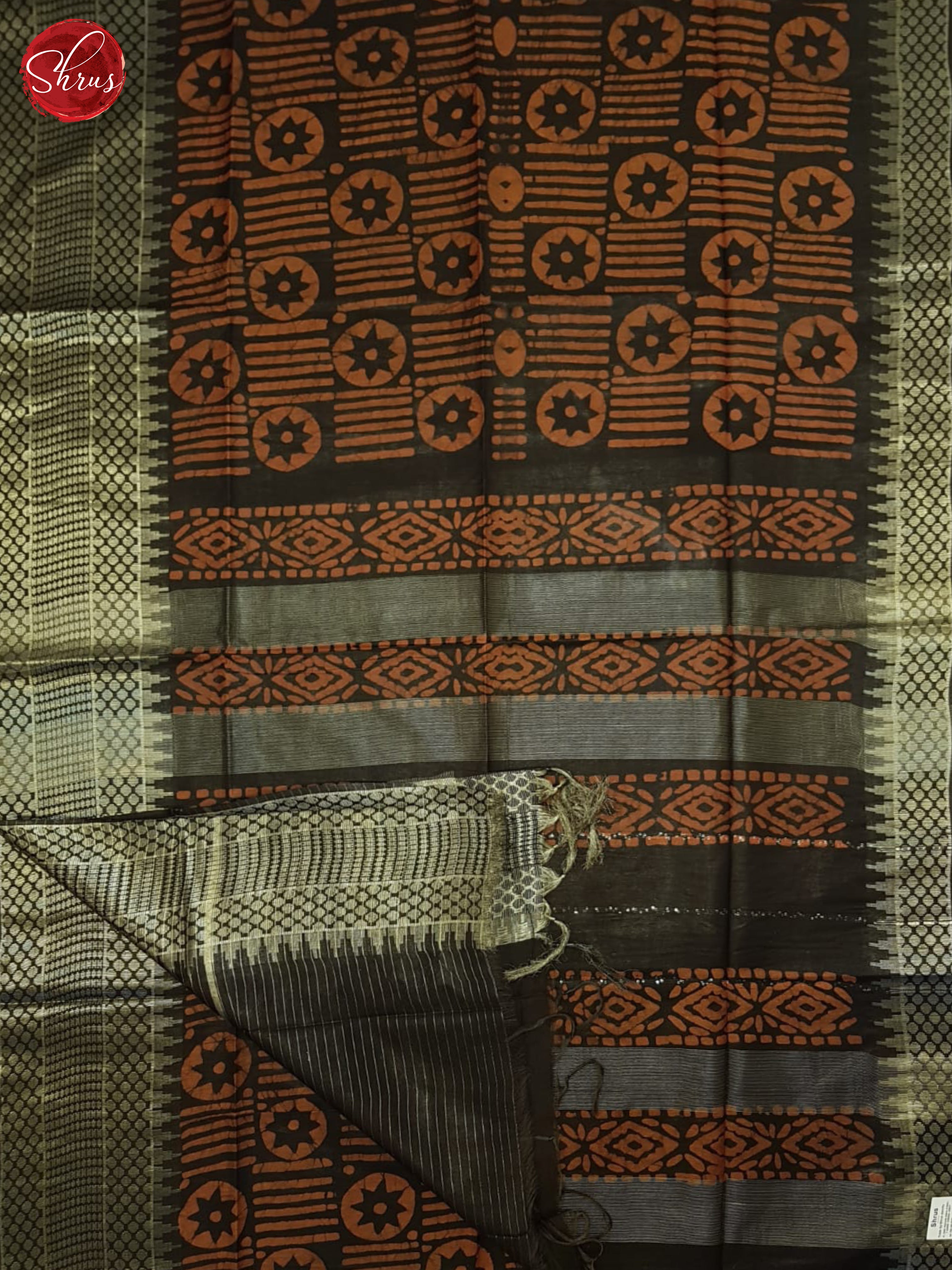 Orange And Black- Bhatik Saree - Shop on ShrusEternity.com