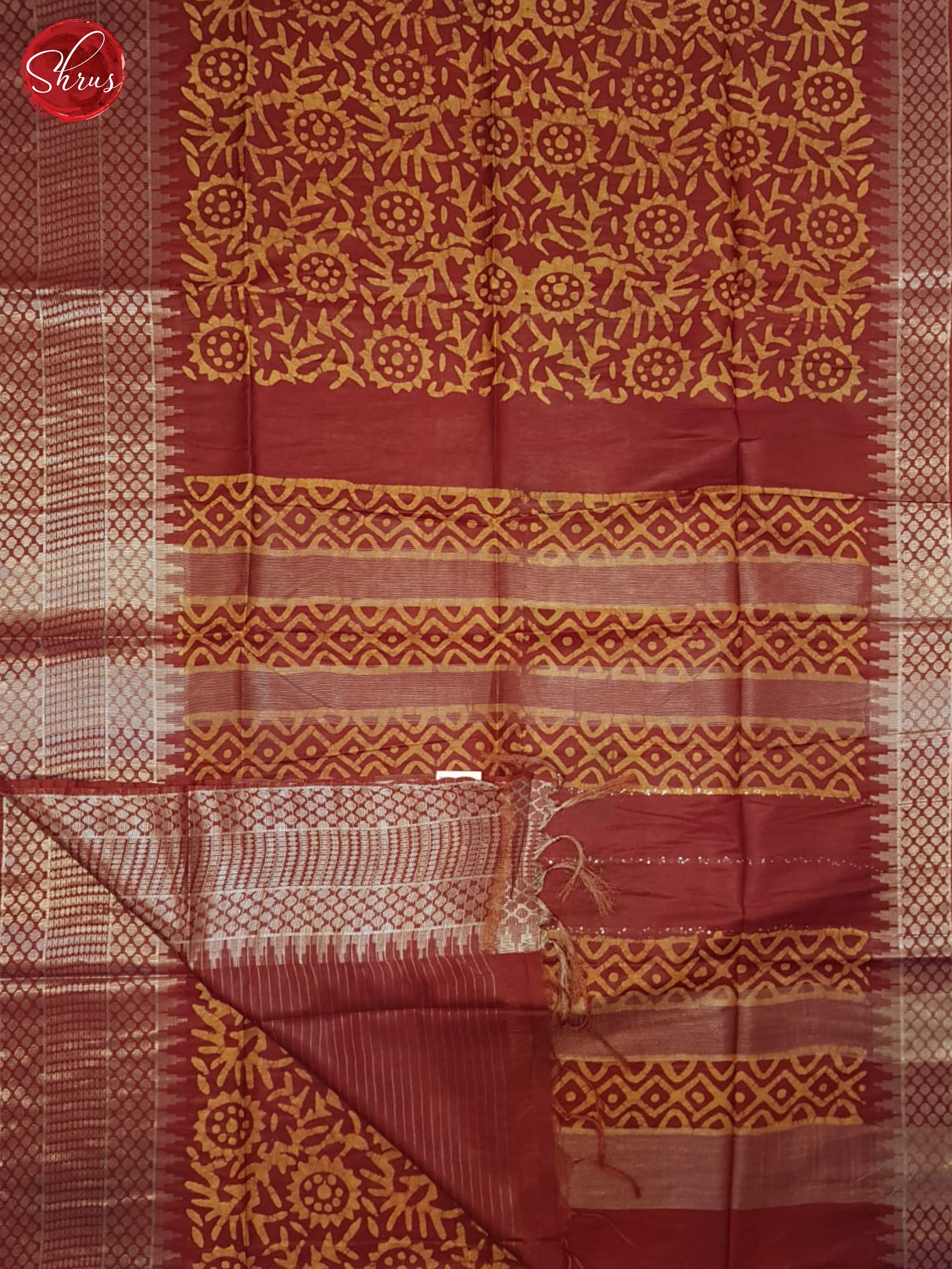 Orange And Red- Bhatik Saree - Shop on ShrusEternity.com