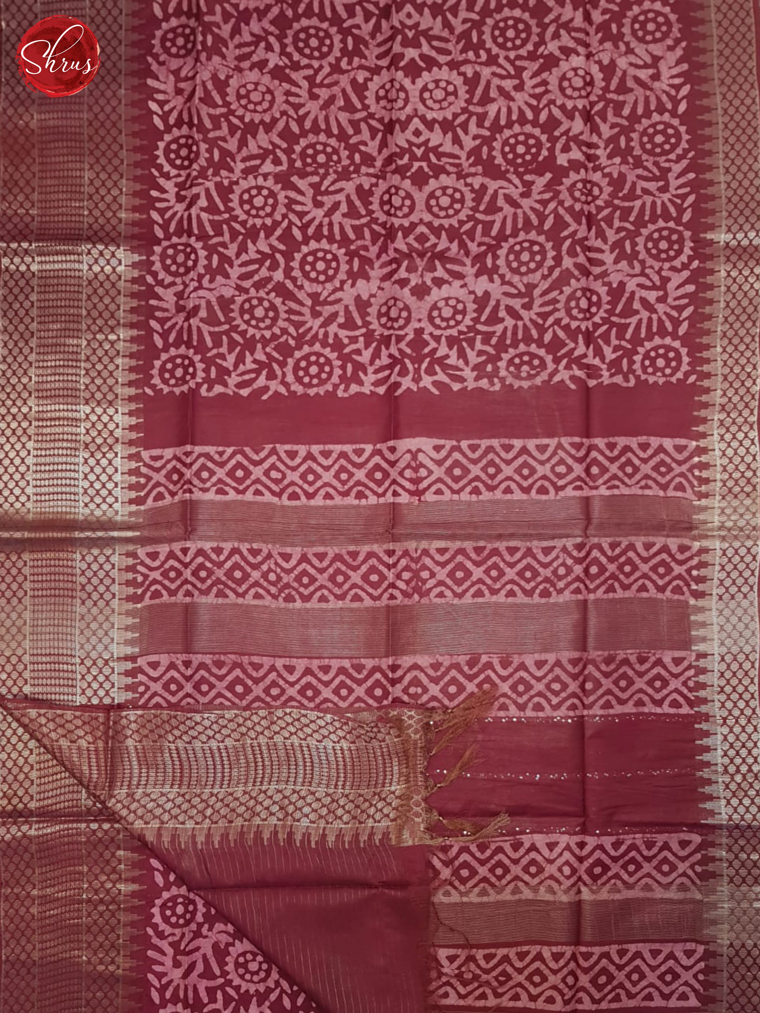 Maroon(Single Tone)- Bhatik Saree - Shop on ShrusEternity.com