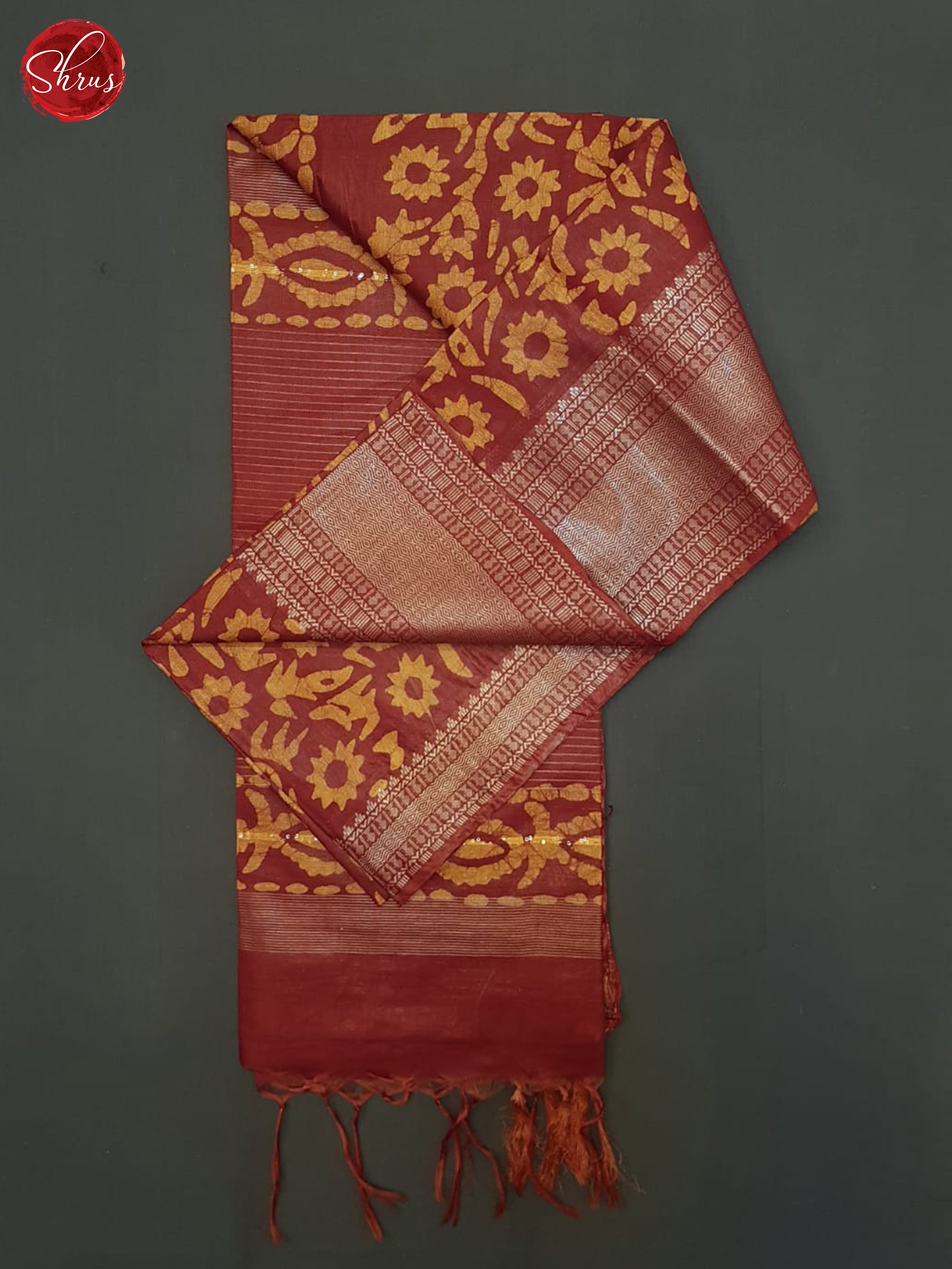Maroon & Orange - Bhatik Saree - Shop on ShrusEternity.com