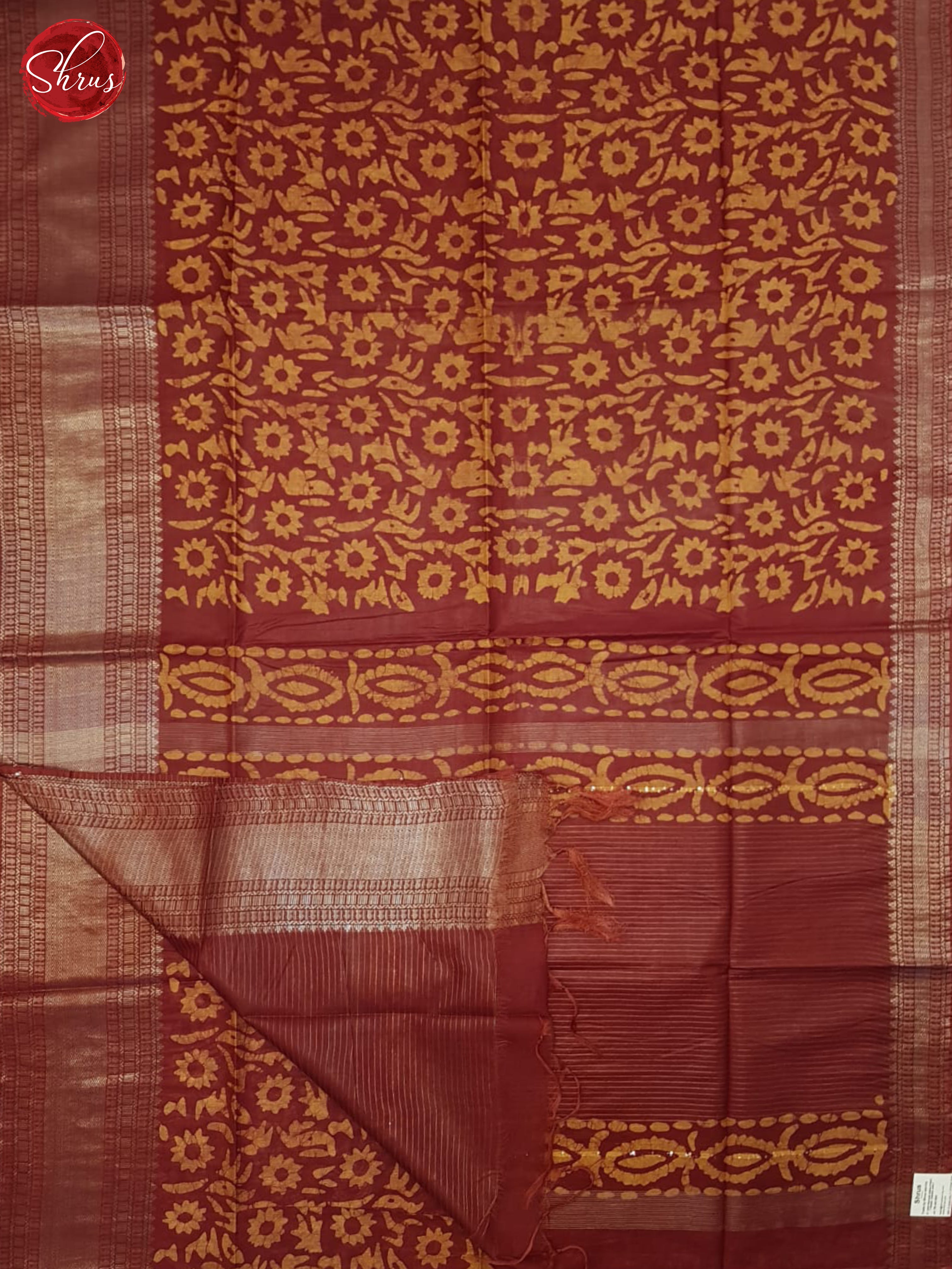 Maroon & Orange - Bhatik Saree - Shop on ShrusEternity.com