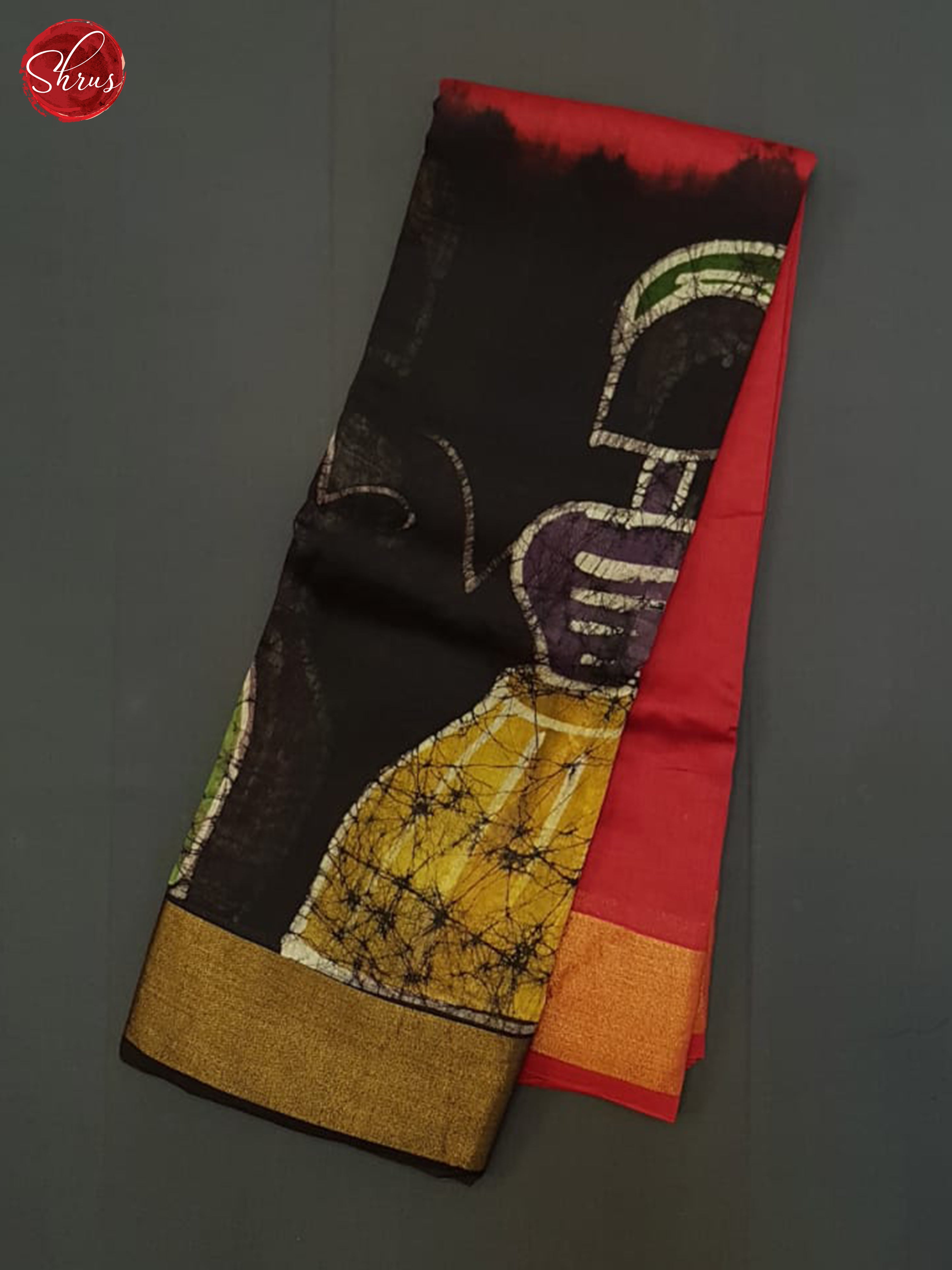 Black And Red- Moonga Silk Saree - Shop on ShrusEternity.com