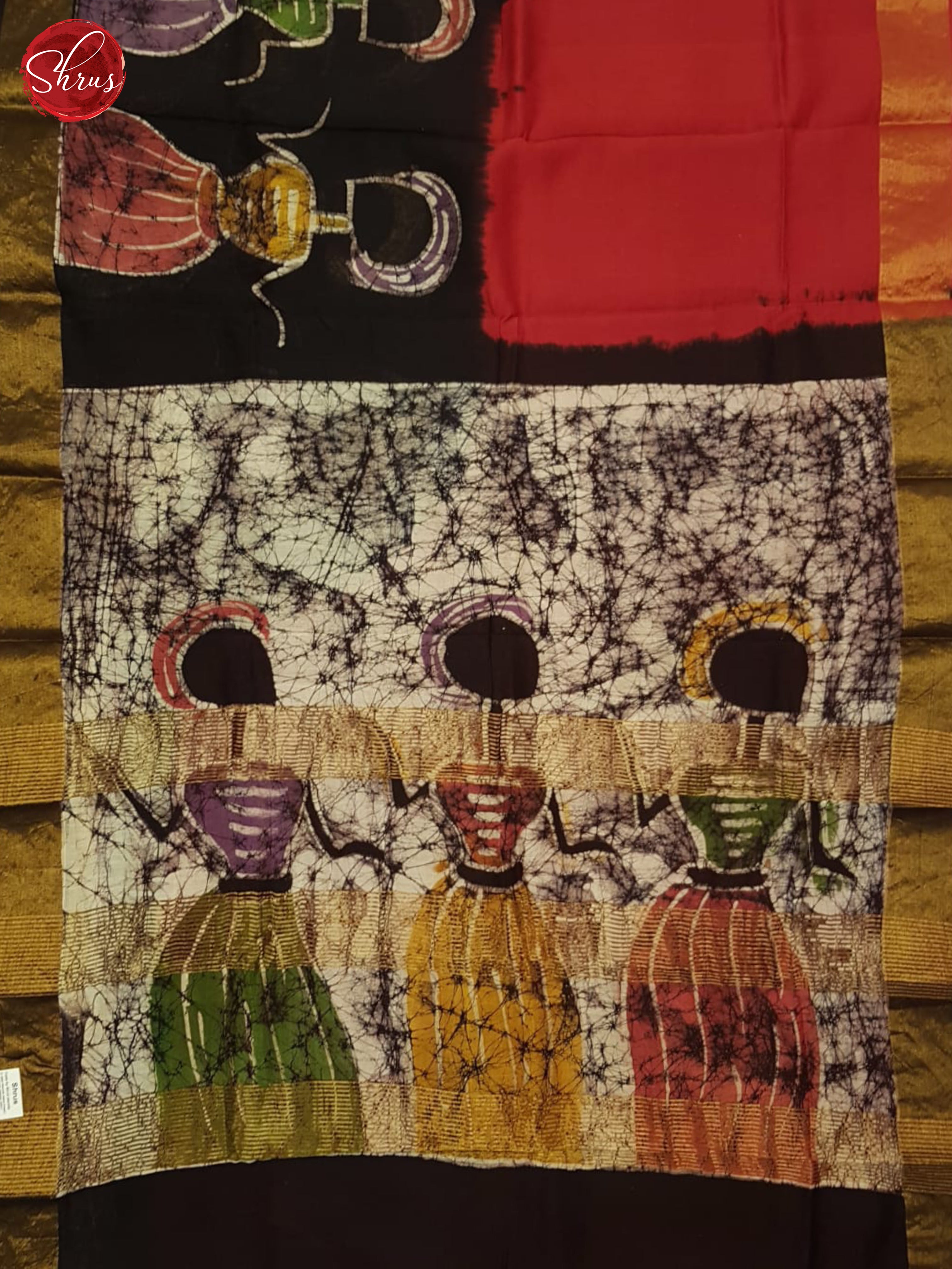 Black And Red- Moonga Silk Saree - Shop on ShrusEternity.com