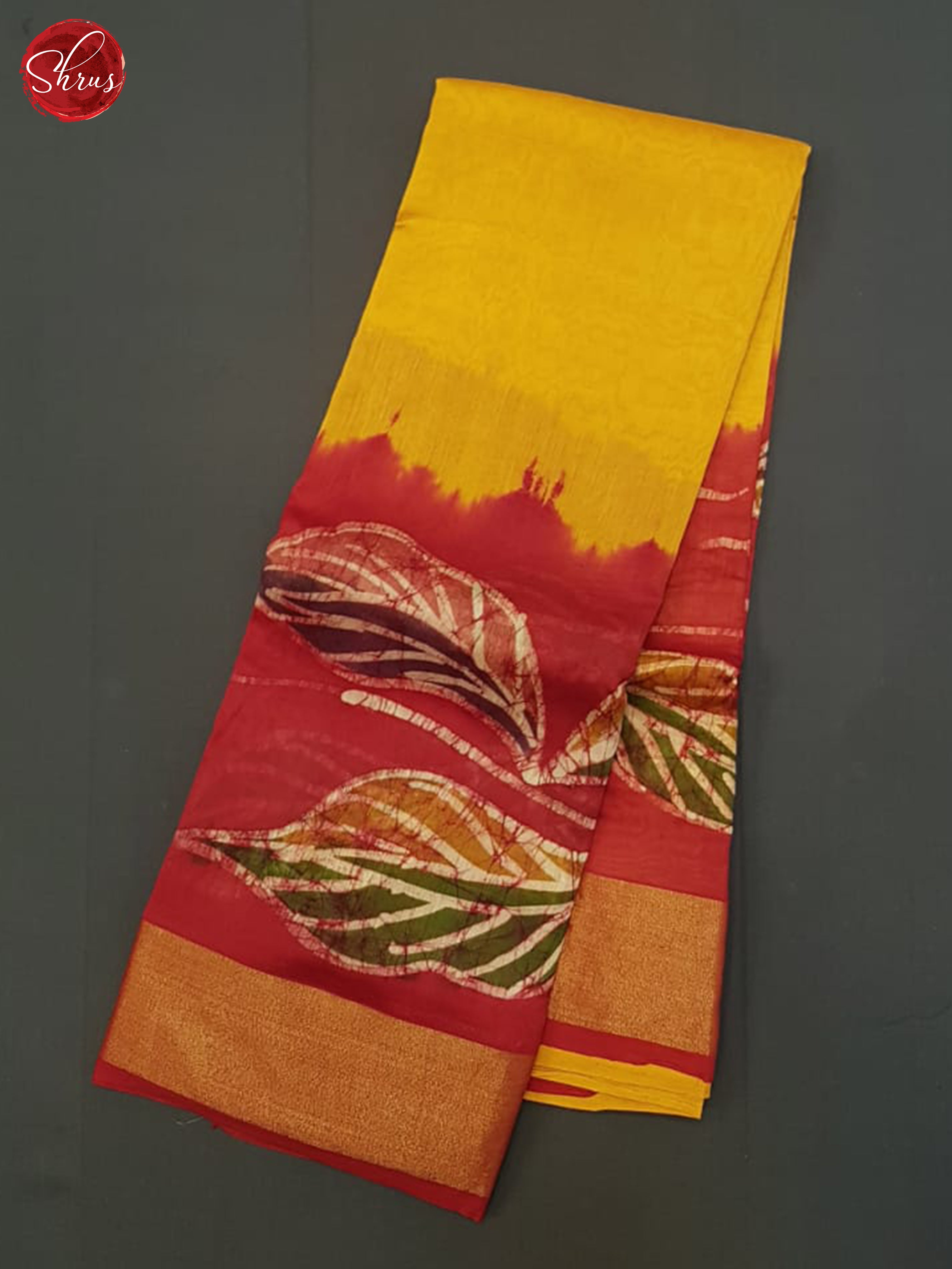 Mustard And Red- Moonga Silk Saree - Shop on ShrusEternity.com