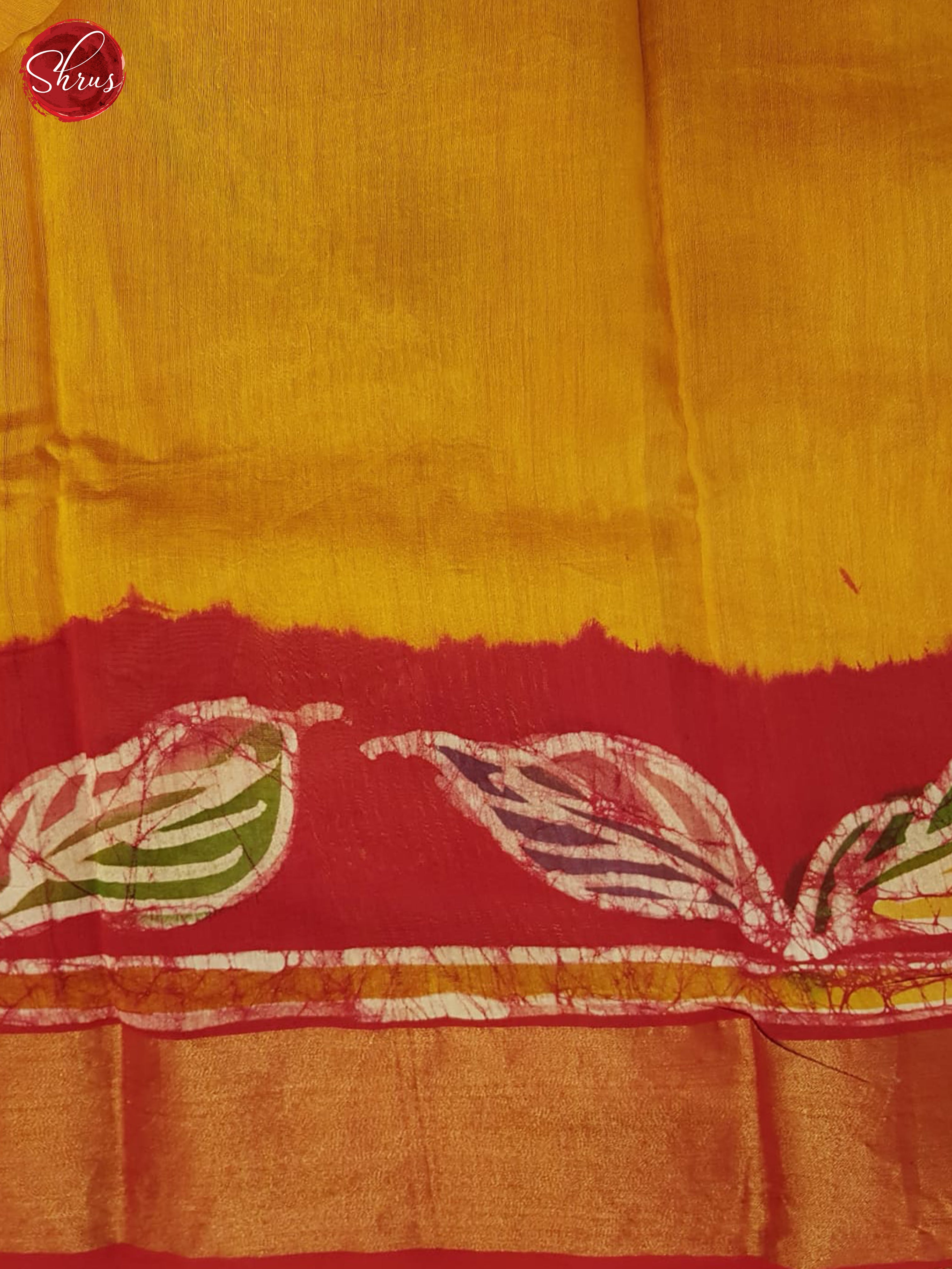 Mustard And Red- Moonga Silk Saree - Shop on ShrusEternity.com