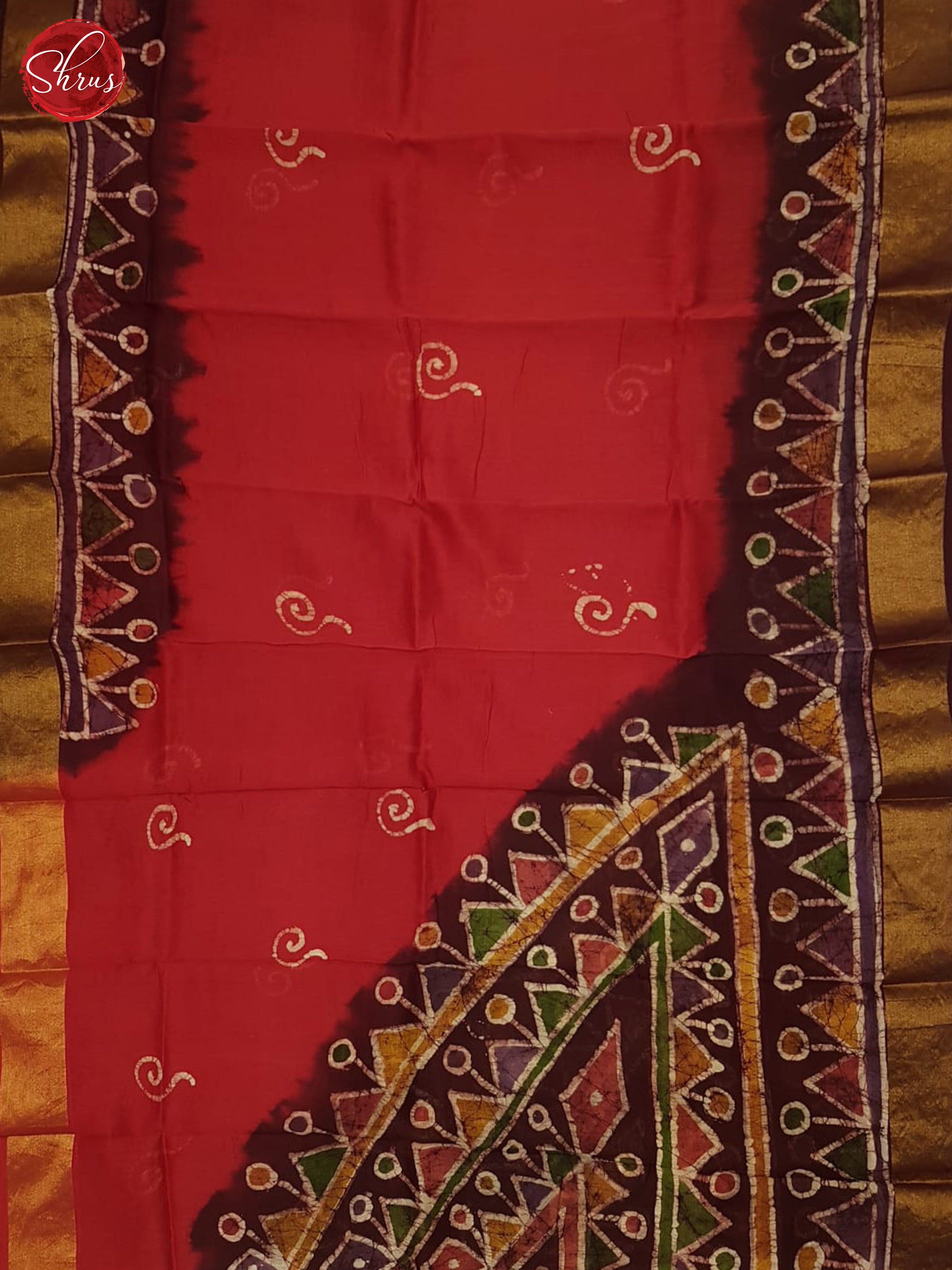 Red And Wine- Moonga Silk Saree - Shop on ShrusEternity.com