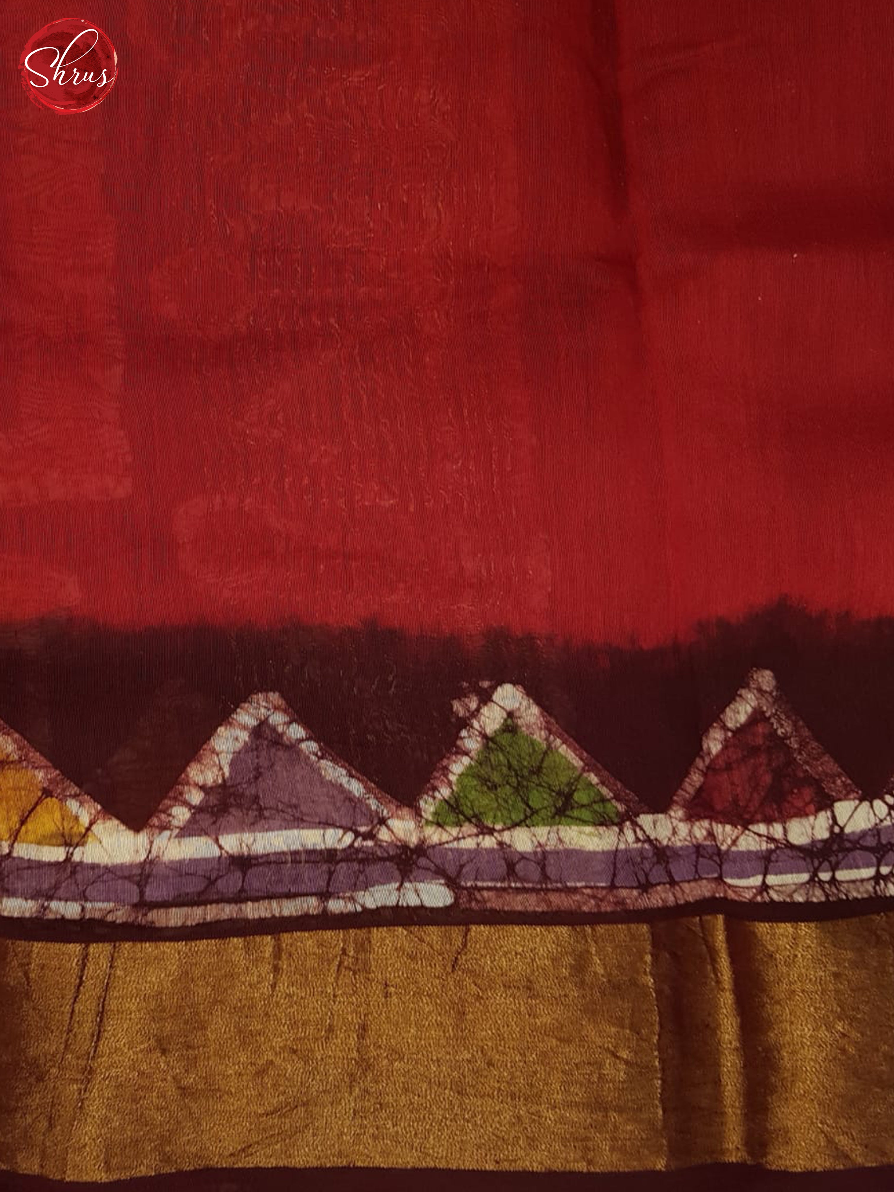 Red And Wine- Moonga Silk Saree - Shop on ShrusEternity.com