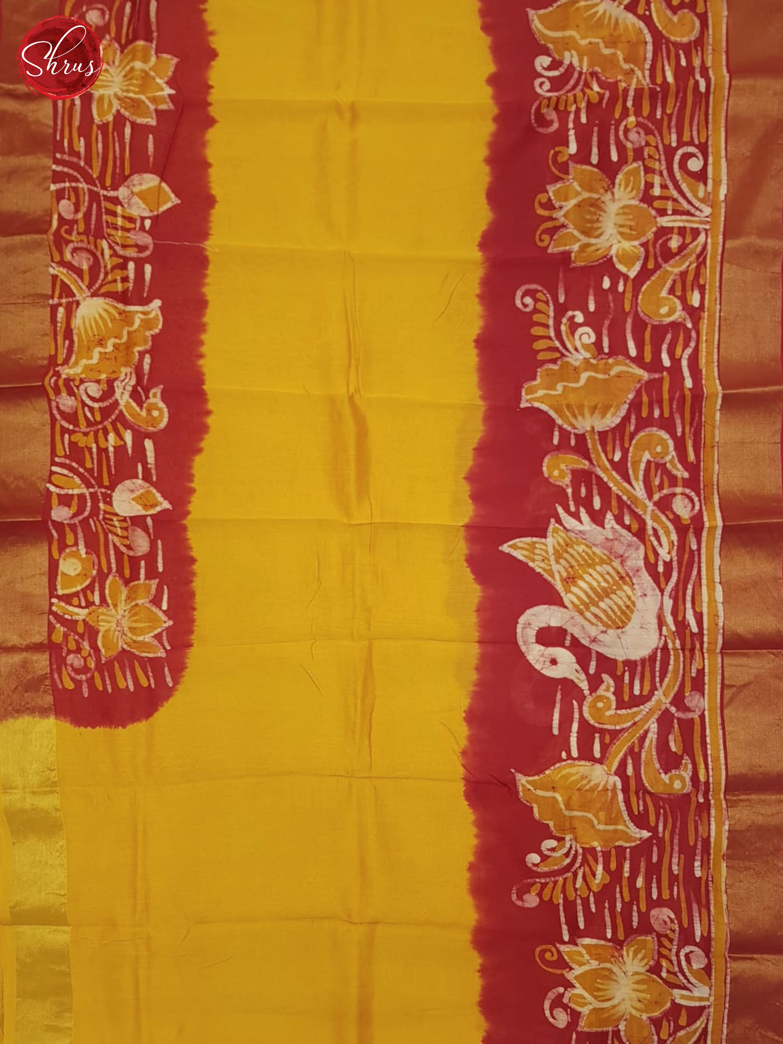 Yellow And Red- Moonga Silk Saree - Shop on ShrusEternity.com
