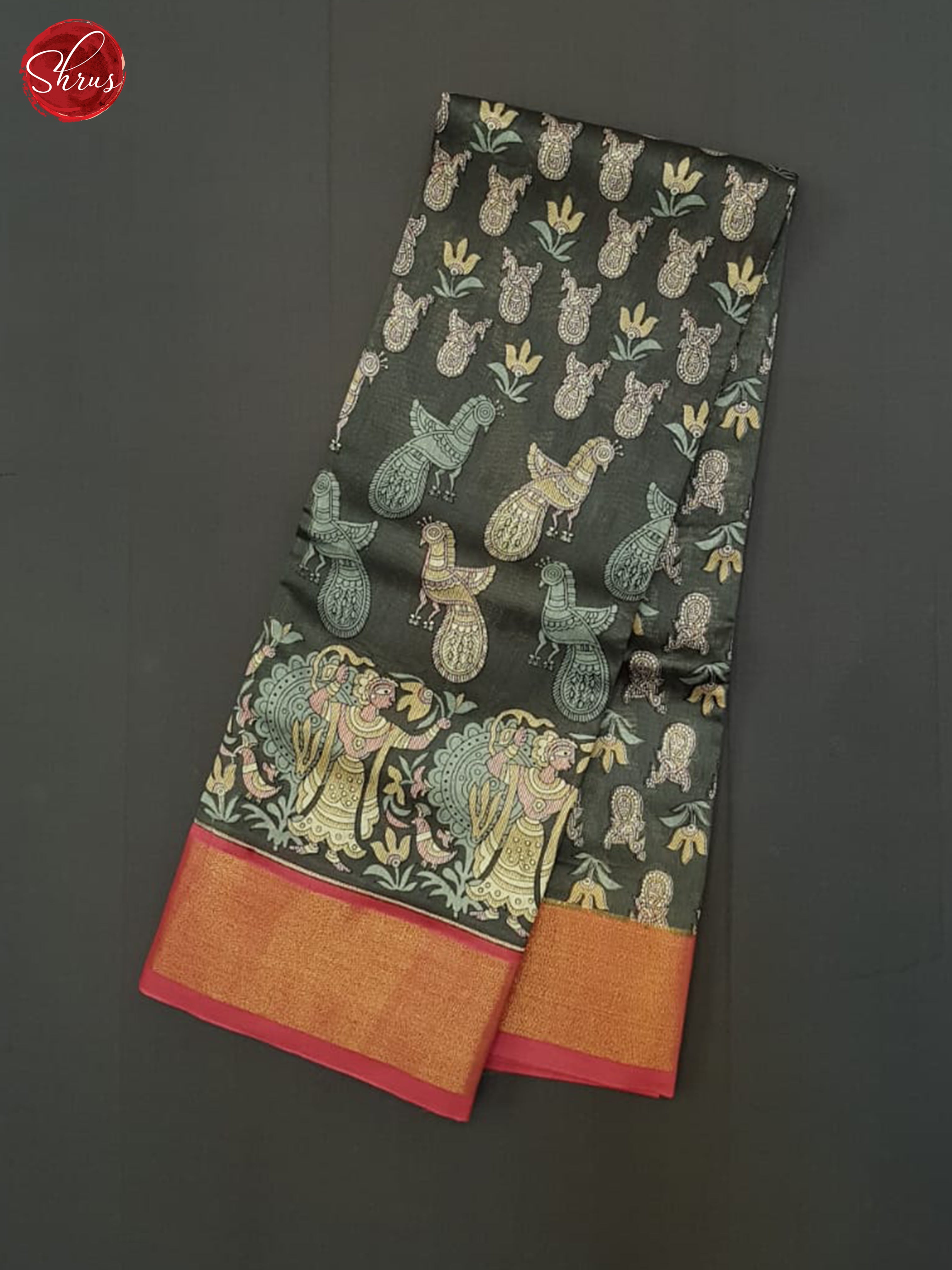 Grey And Pink- Moonga Silk Saree - Shop on ShrusEternity.com