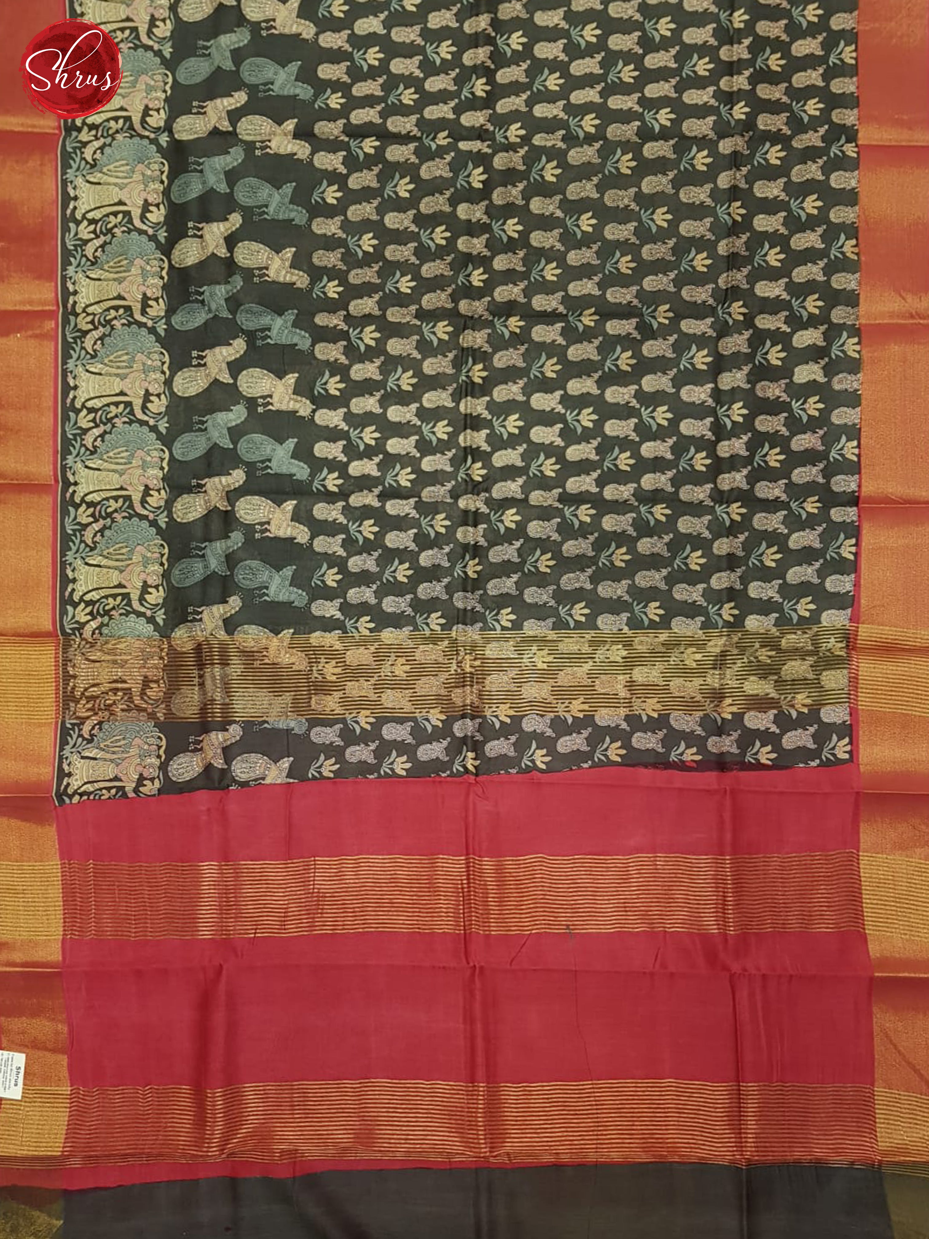 Grey And Pink- Moonga Silk Saree - Shop on ShrusEternity.com