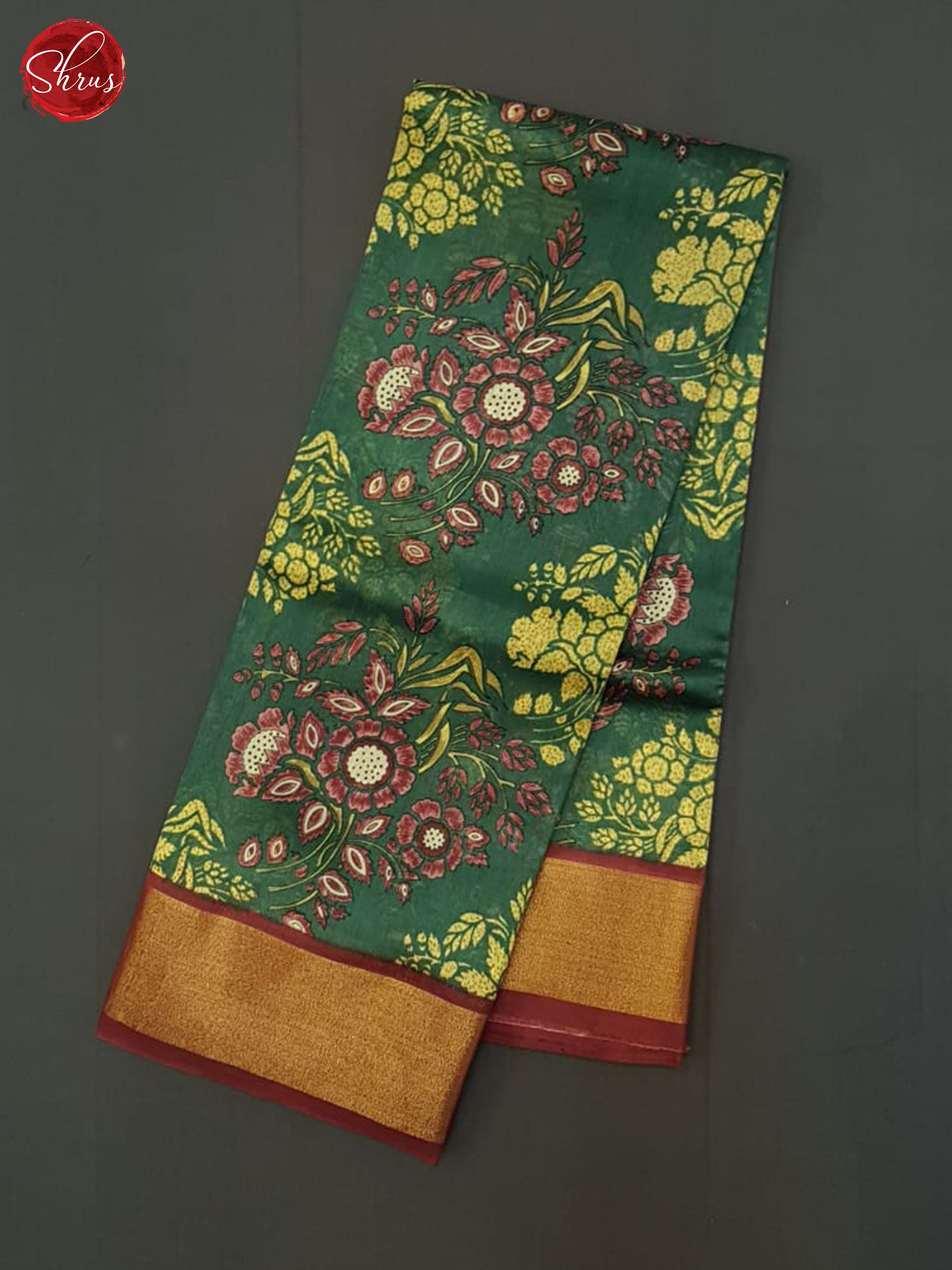 Green And Maroon- Moonga Silk Saree - Shop on ShrusEternity.com
