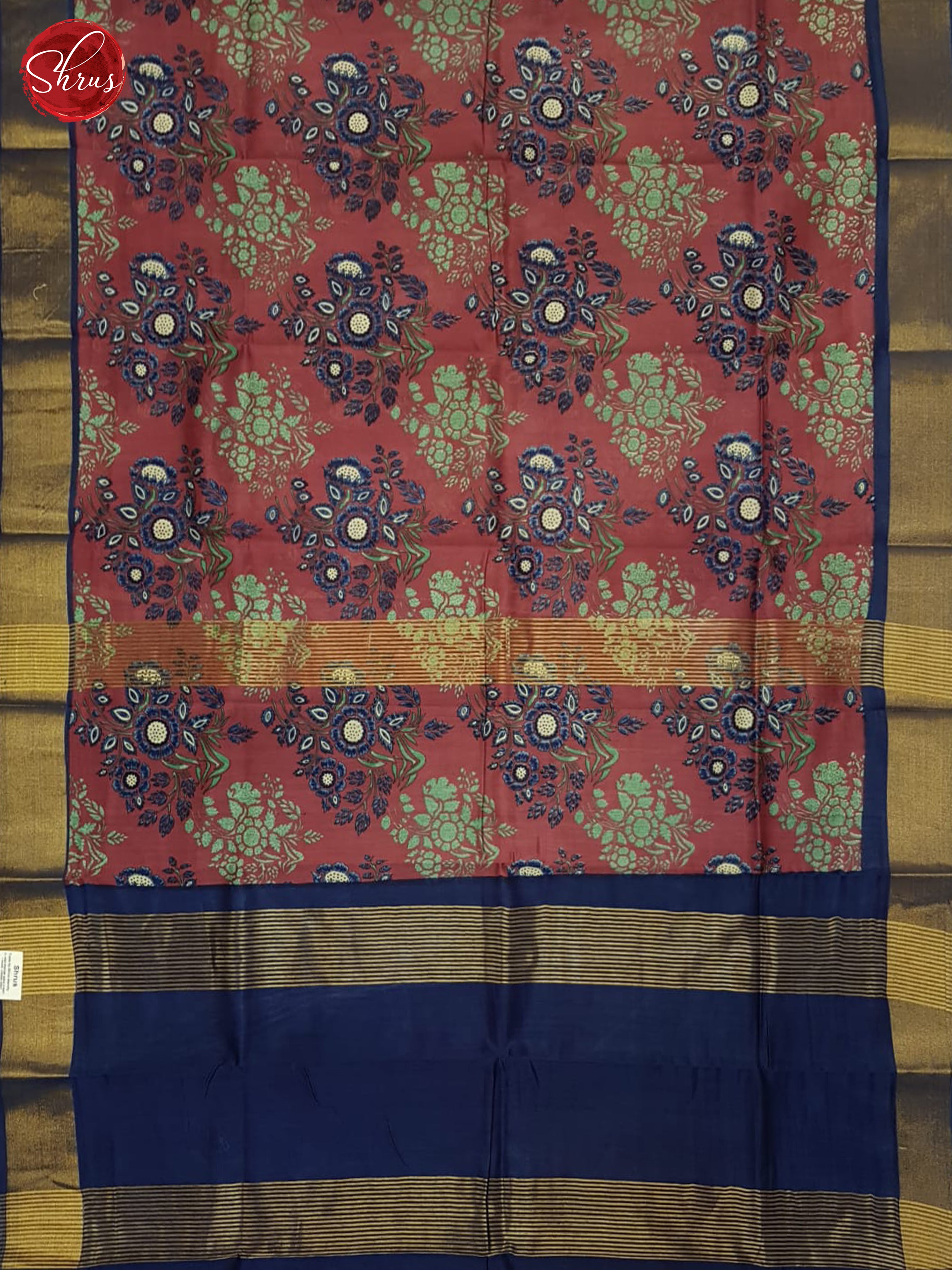 Red And Blue- Moonga Silk Saree - Shop on ShrusEternity.com