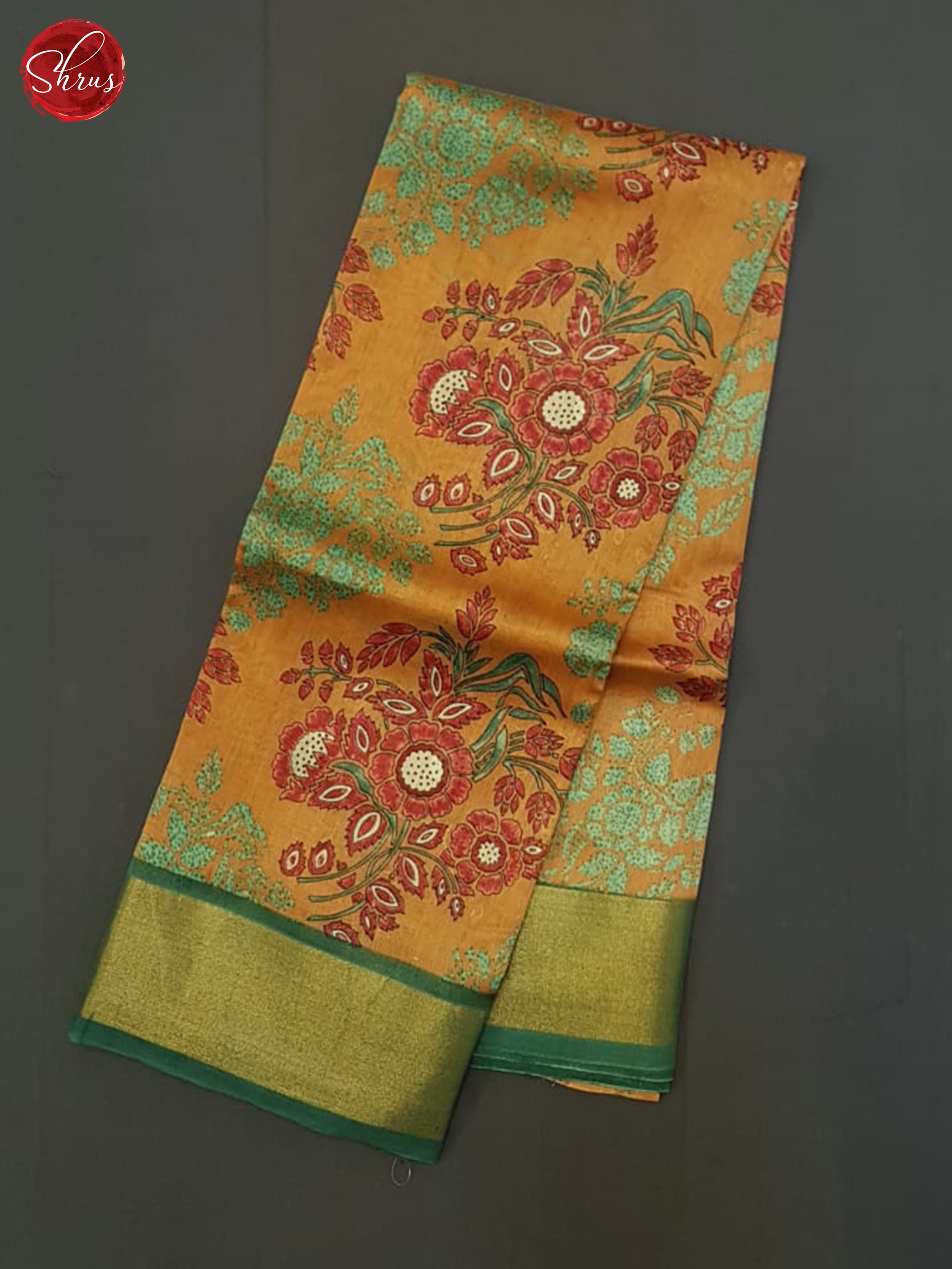 Orange And Green- Moonga Silk Saree - Shop on ShrusEternity.com