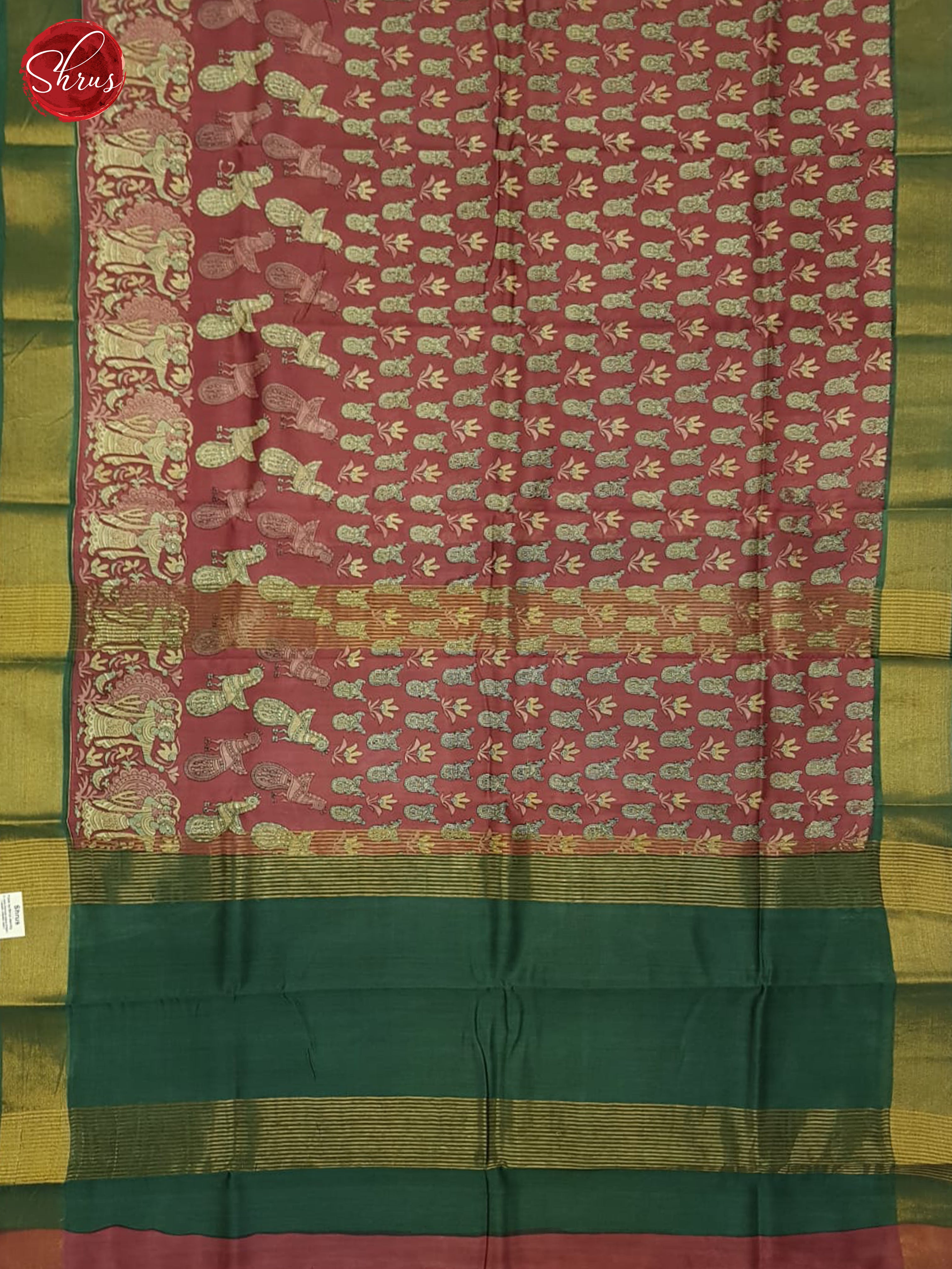 Maroon And Green- Moonga Silk Saree - Shop on ShrusEternity.com