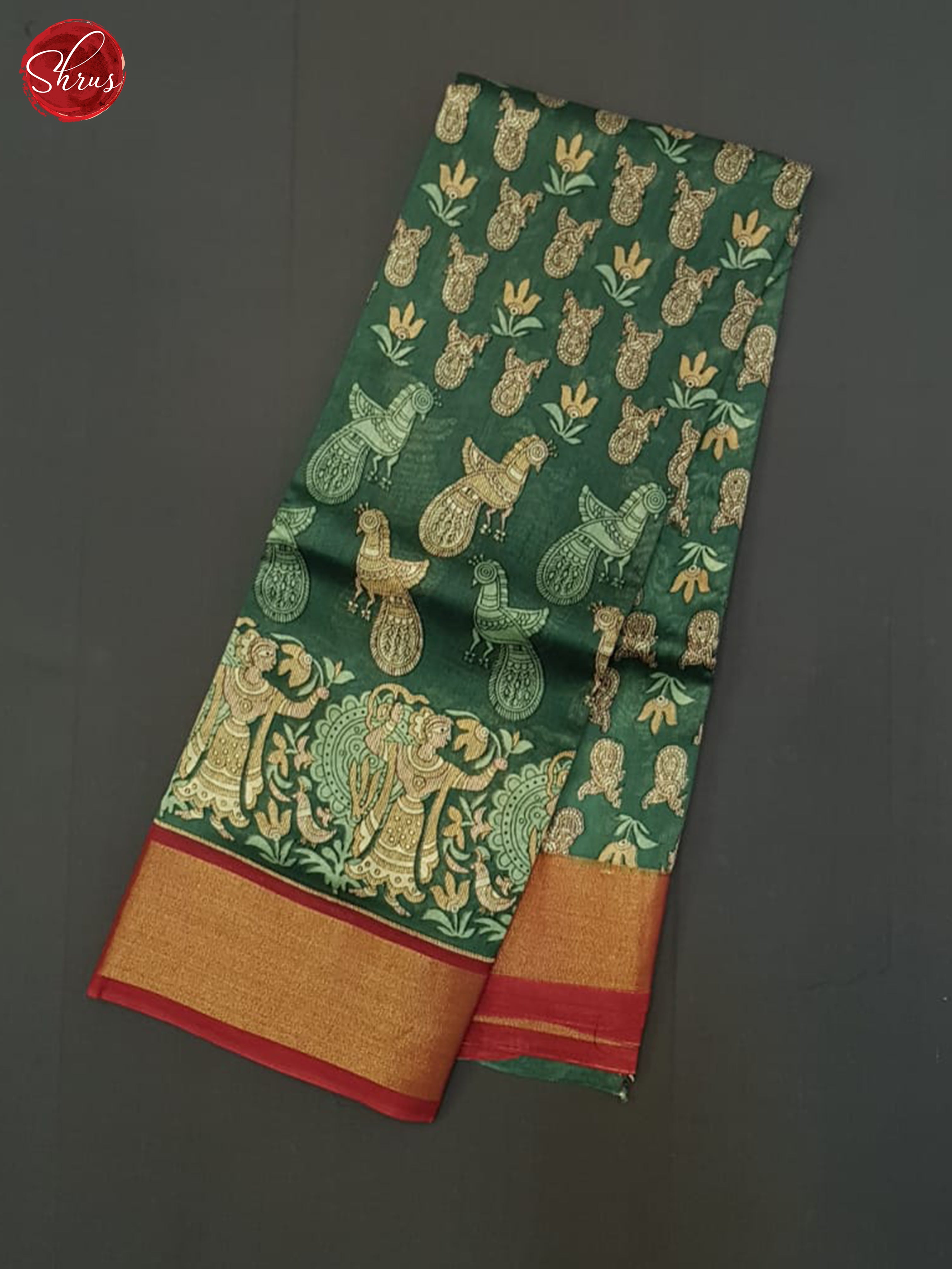 Green And Red- Moonga Silk Saree - Shop on ShrusEternity.com