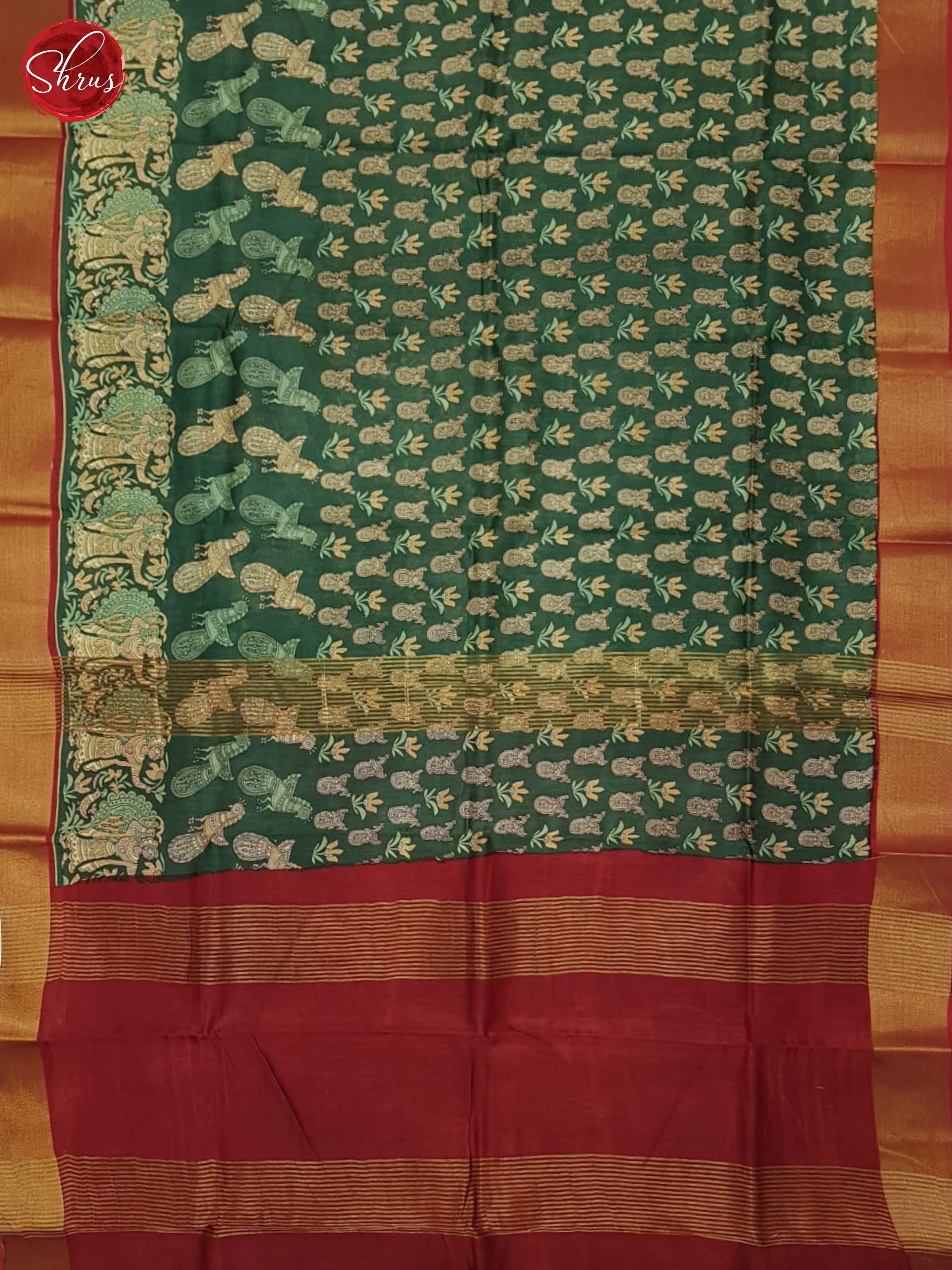 Green And Red- Moonga Silk Saree - Shop on ShrusEternity.com