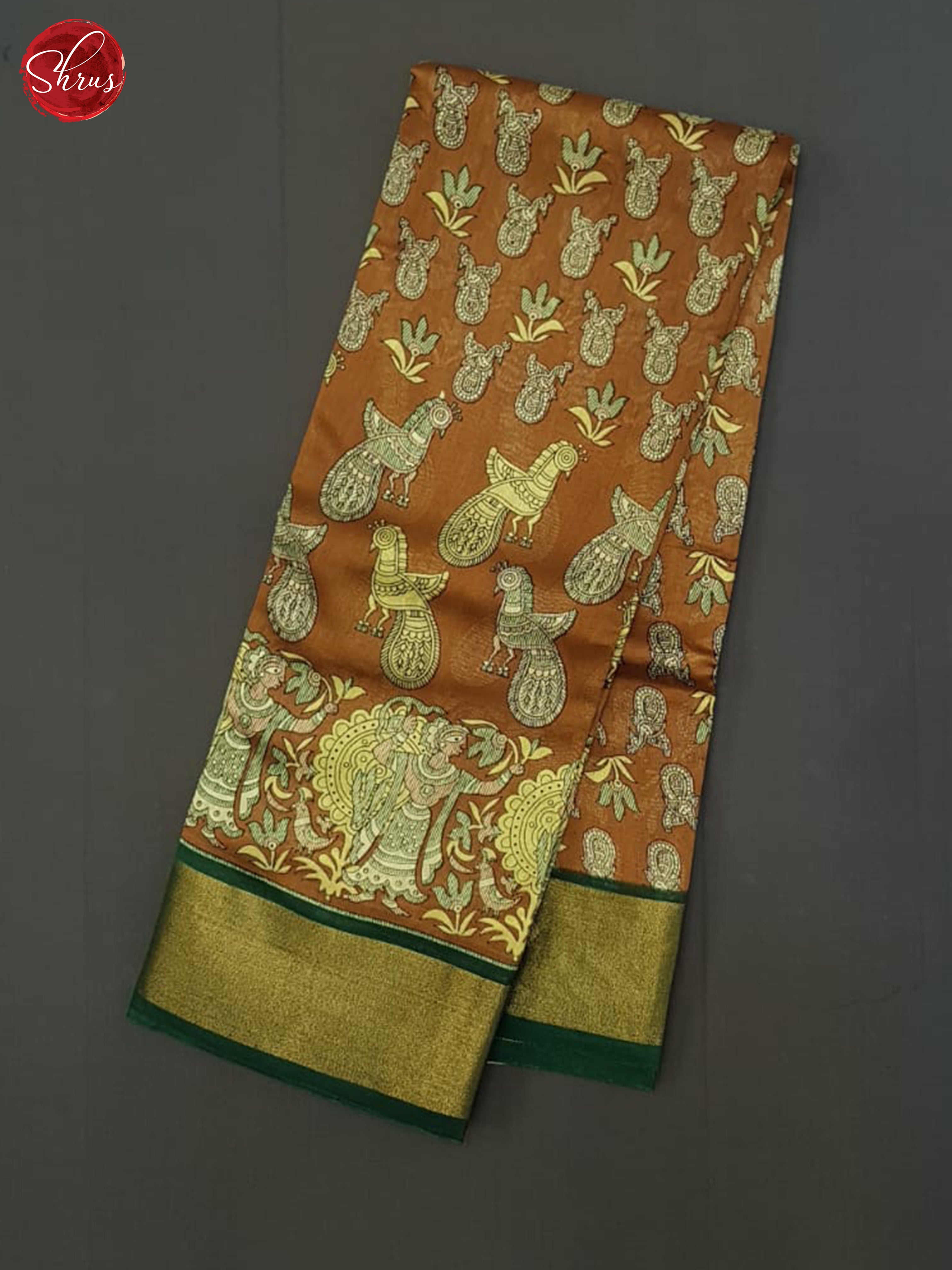 Honey and Green - Moonga Silk Saree - Shop on ShrusEternity.com