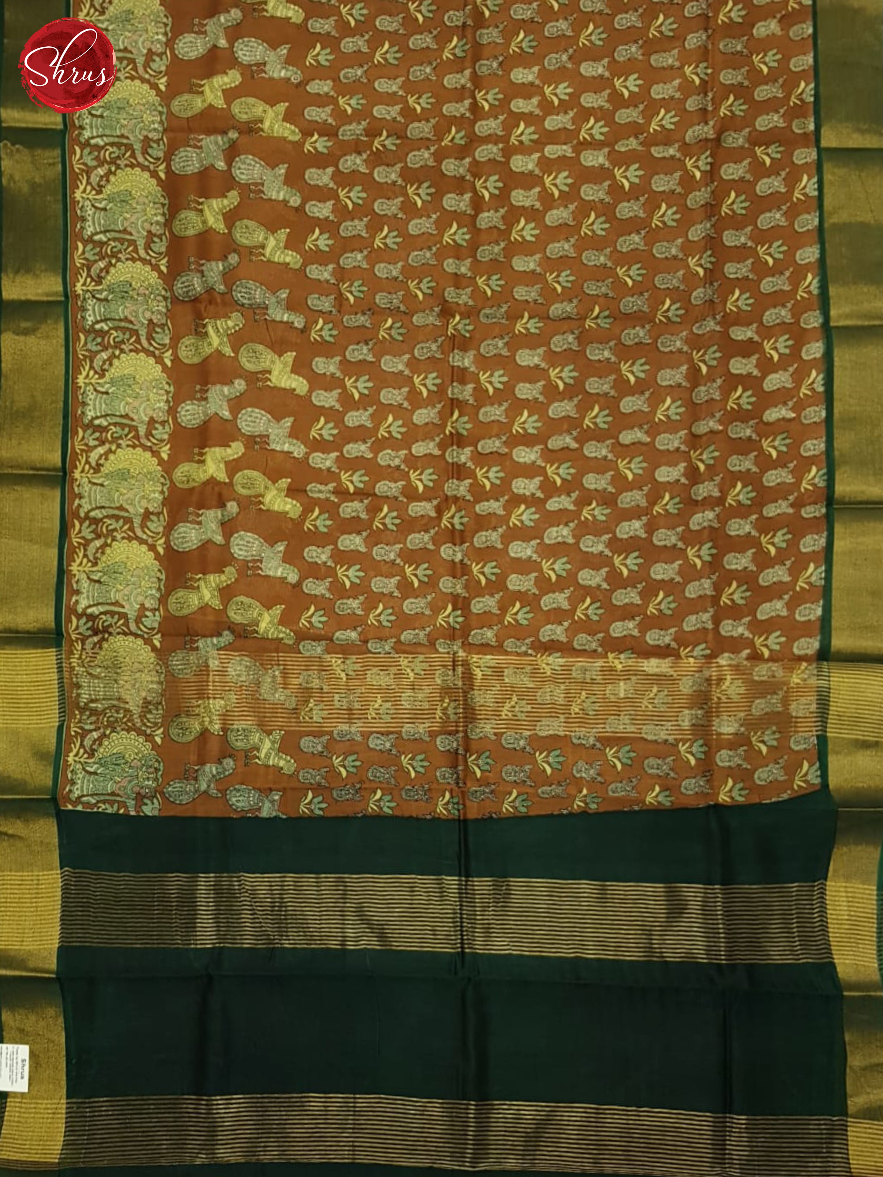 Honey and Green - Moonga Silk Saree - Shop on ShrusEternity.com
