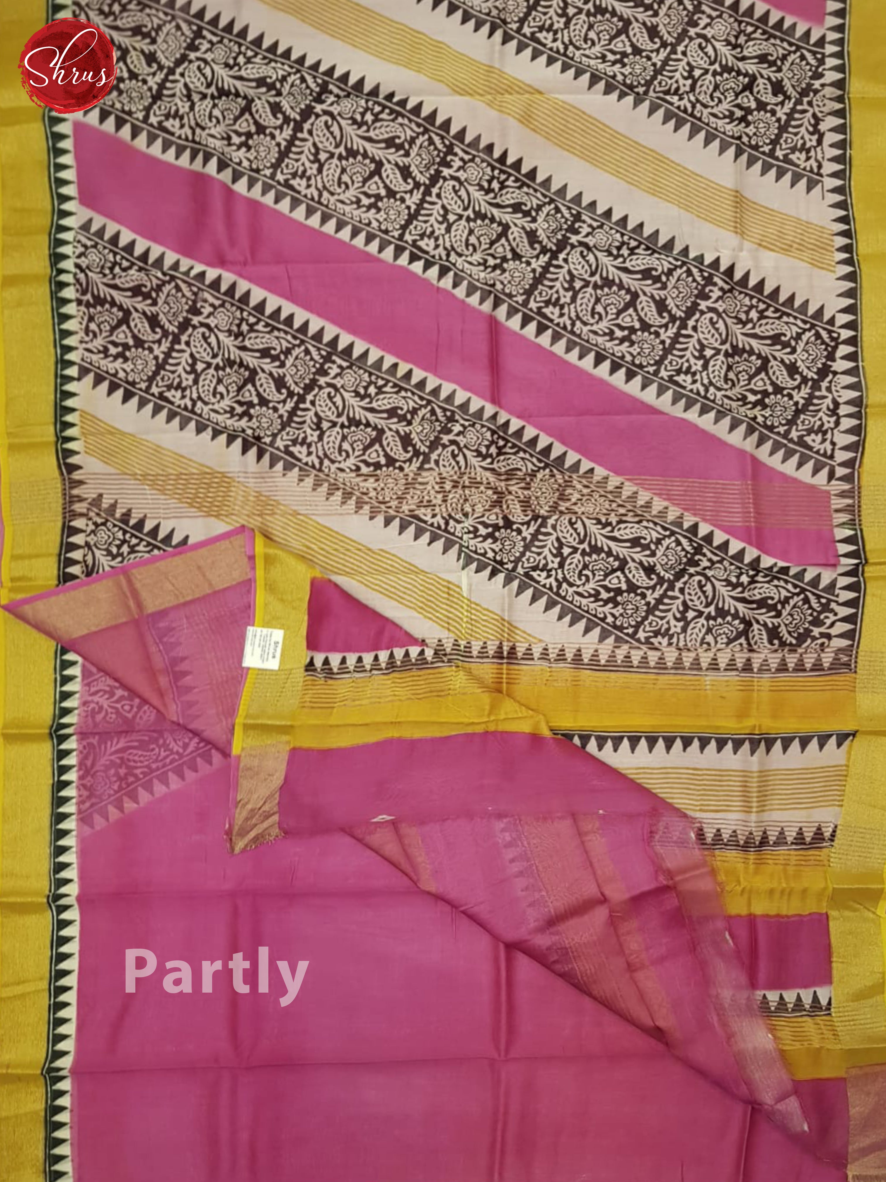 Yellow And Pink- Moonga Silk Saree - Shop on ShrusEternity.com