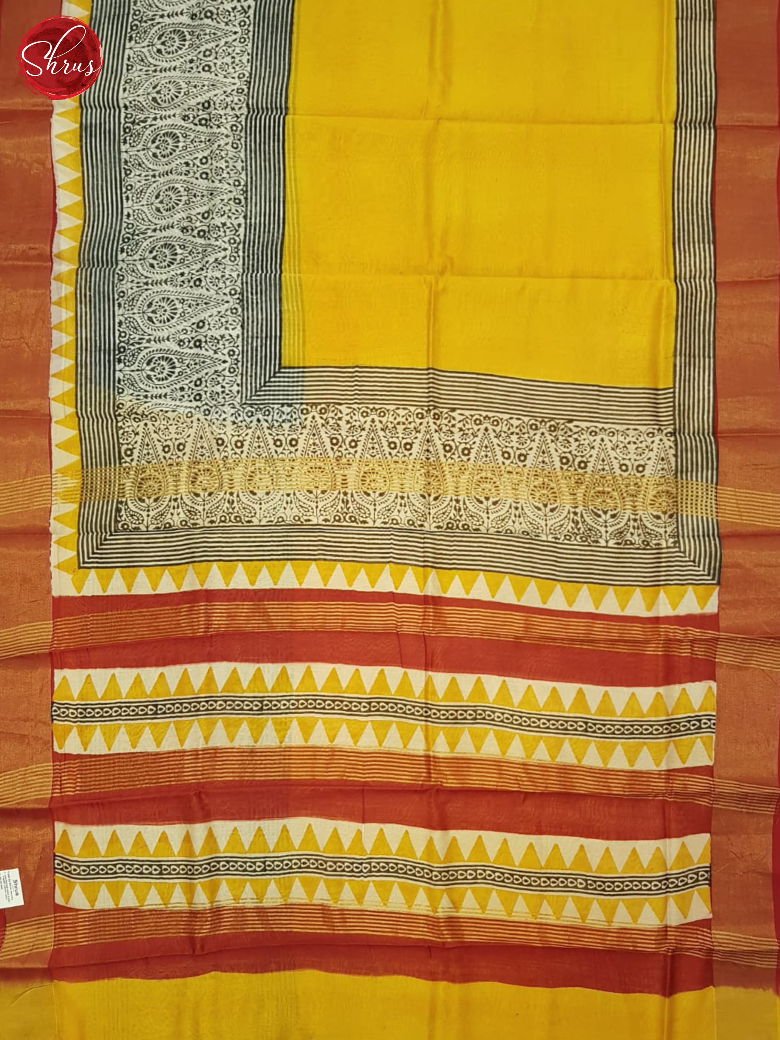 Yellow And Red- Moonga Silk Saree - Shop on ShrusEternity.com