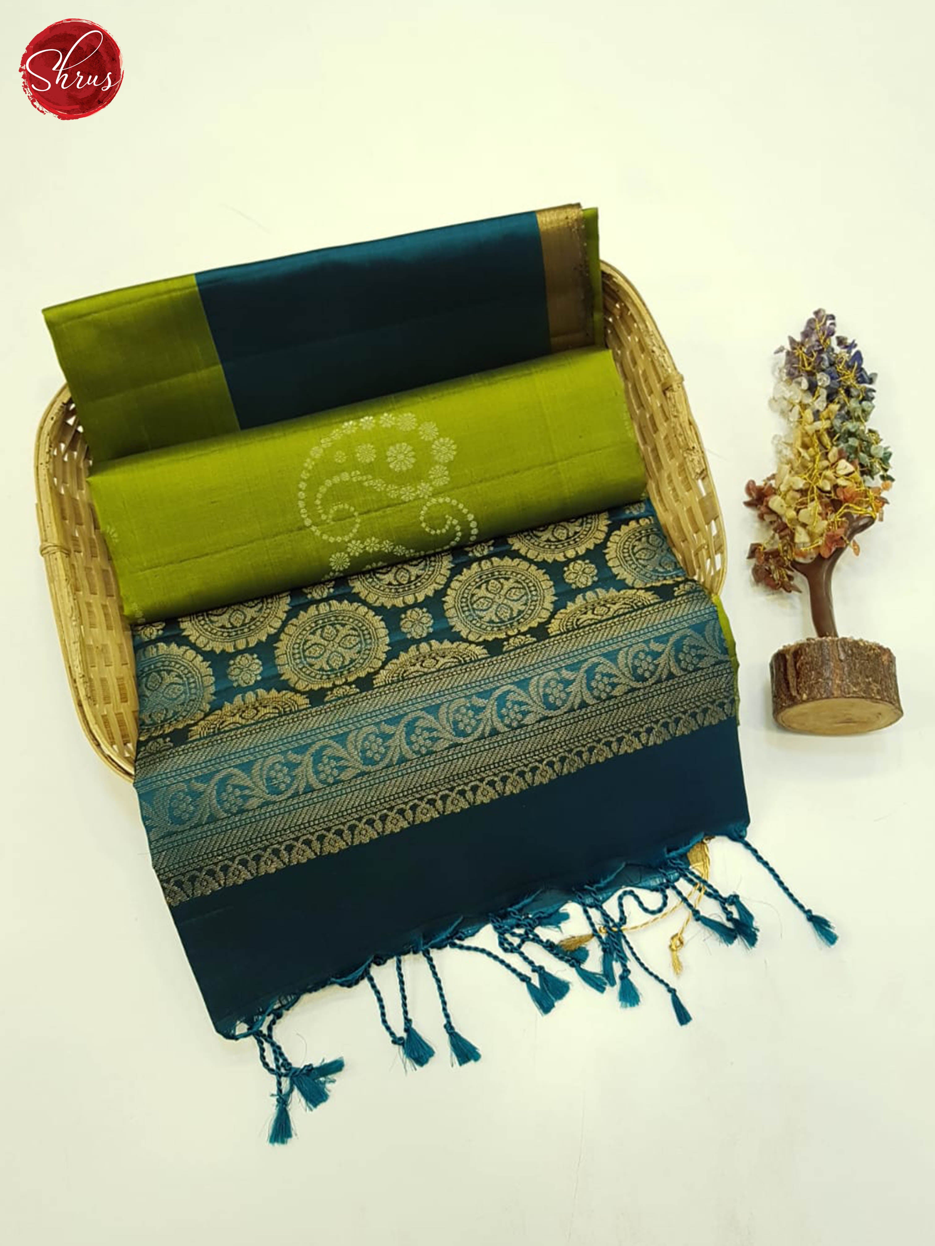 Green And Blue- Soft Silk Saree - Shop on ShrusEternity.com