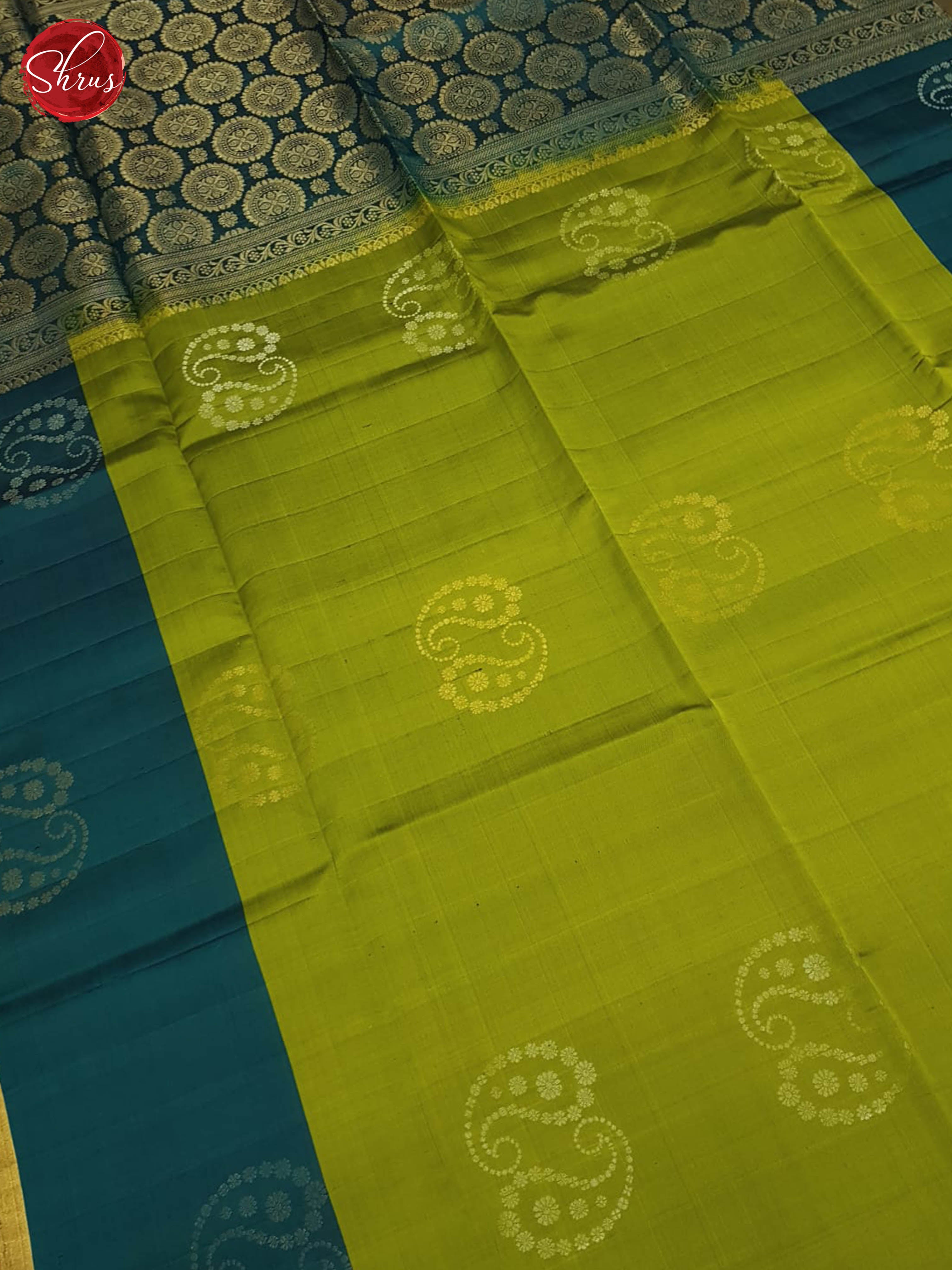 Green And Blue- Soft Silk Saree - Shop on ShrusEternity.com