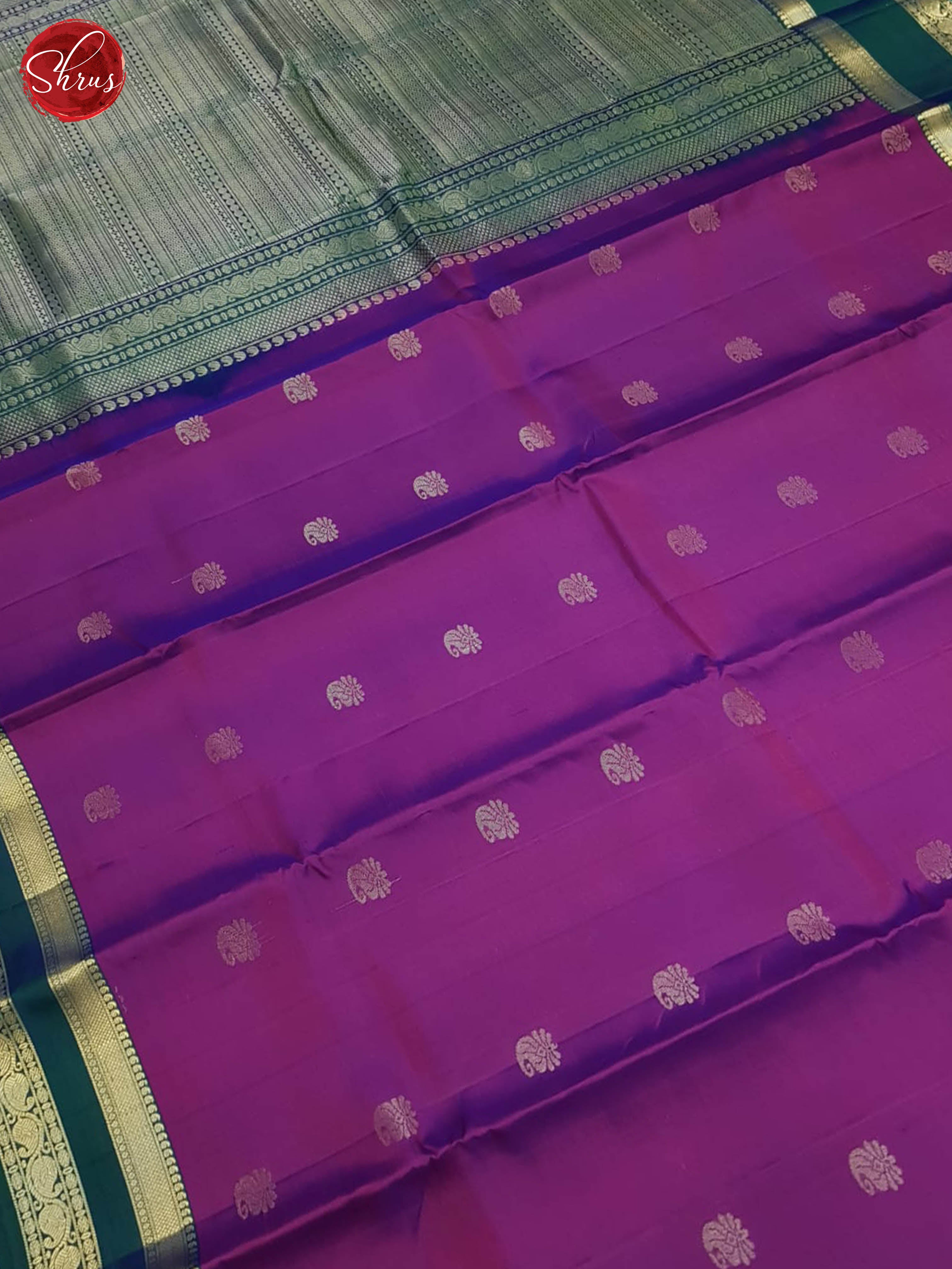 Purple And Peacock Blue- Soft Silk Saree - Shop on ShrusEternity.com