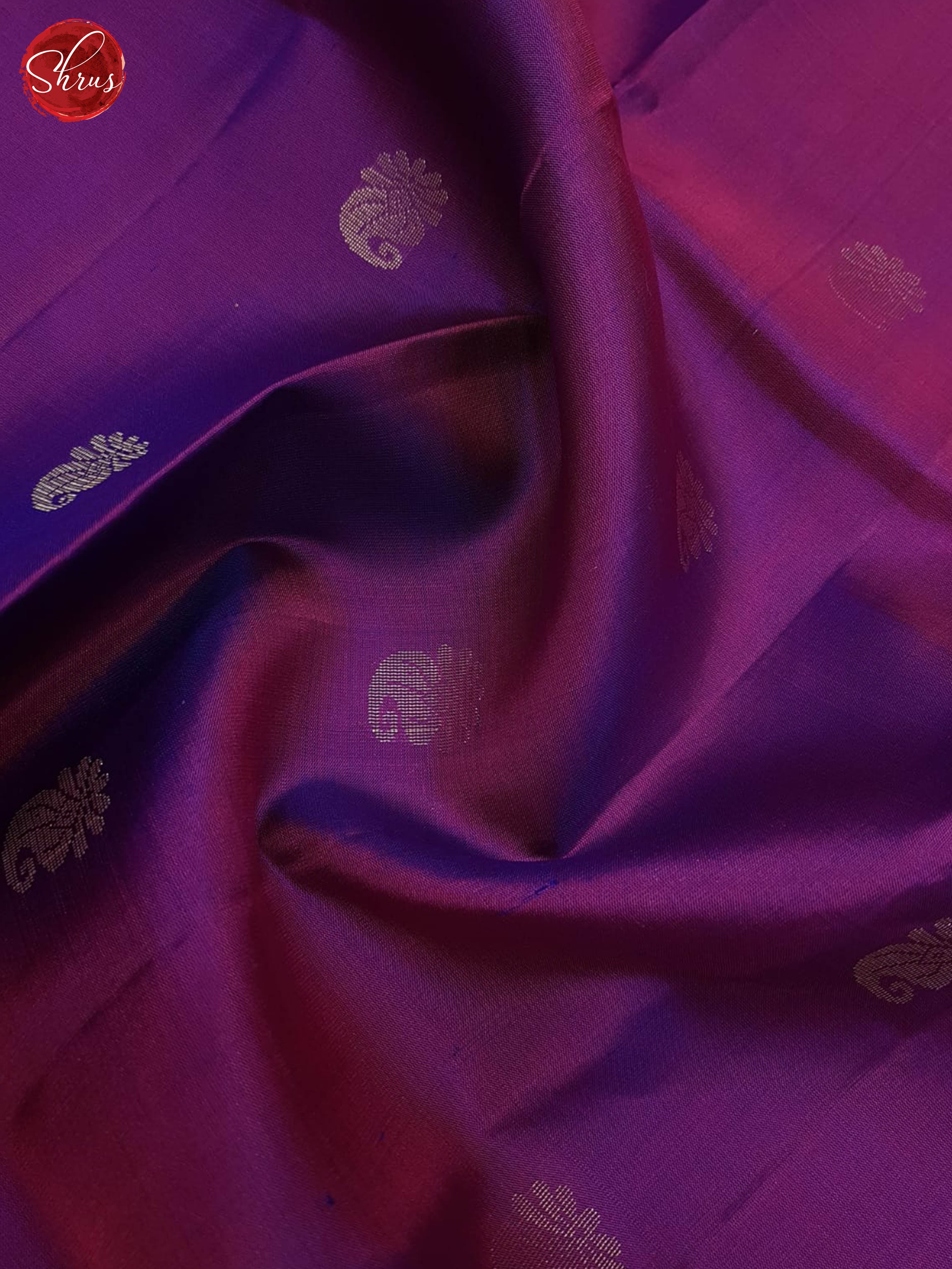 Purple And Peacock Blue- Soft Silk Saree - Shop on ShrusEternity.com