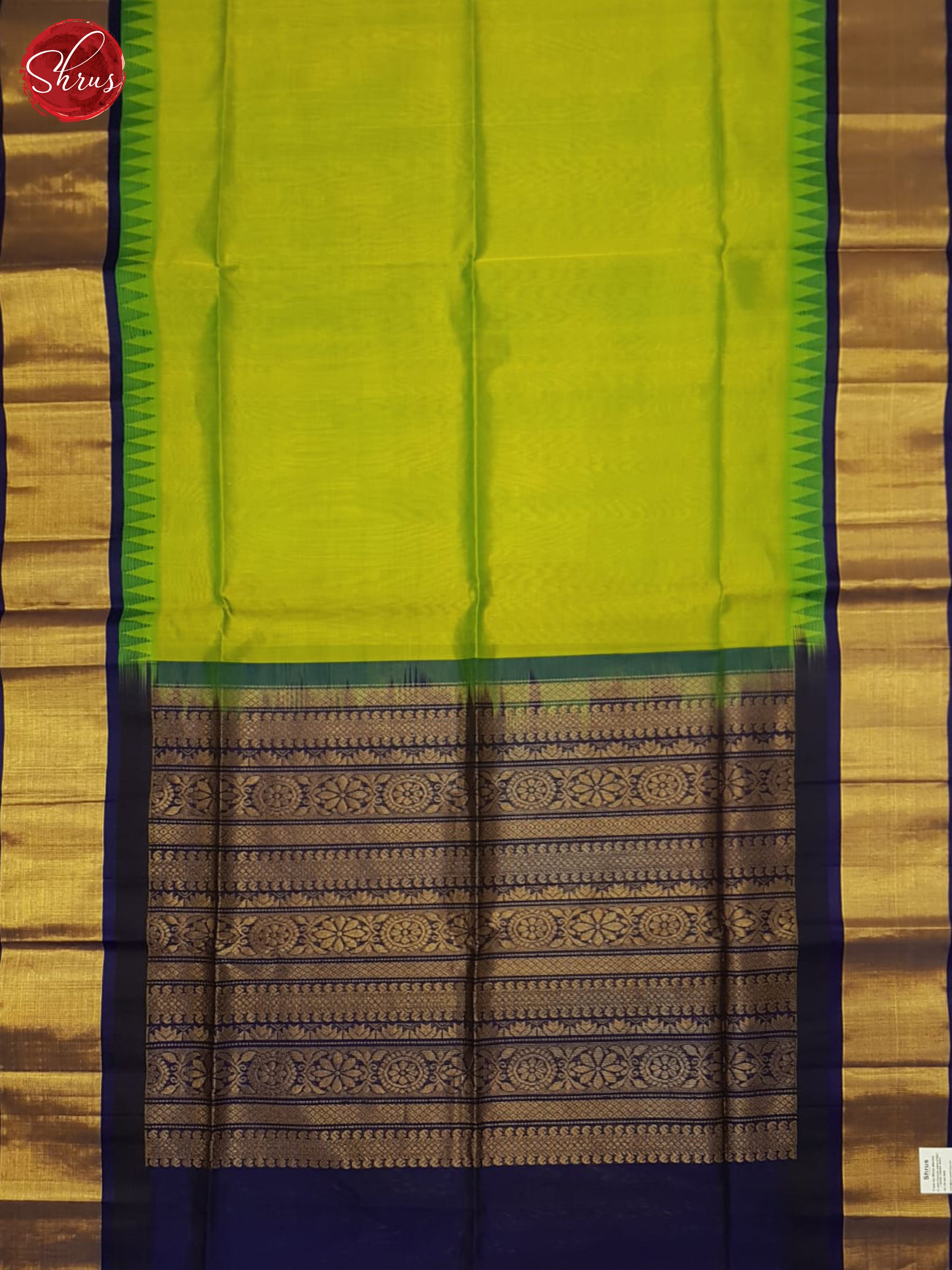 Green And Blue- Silk Cotton Saree - Shop on ShrusEternity.com