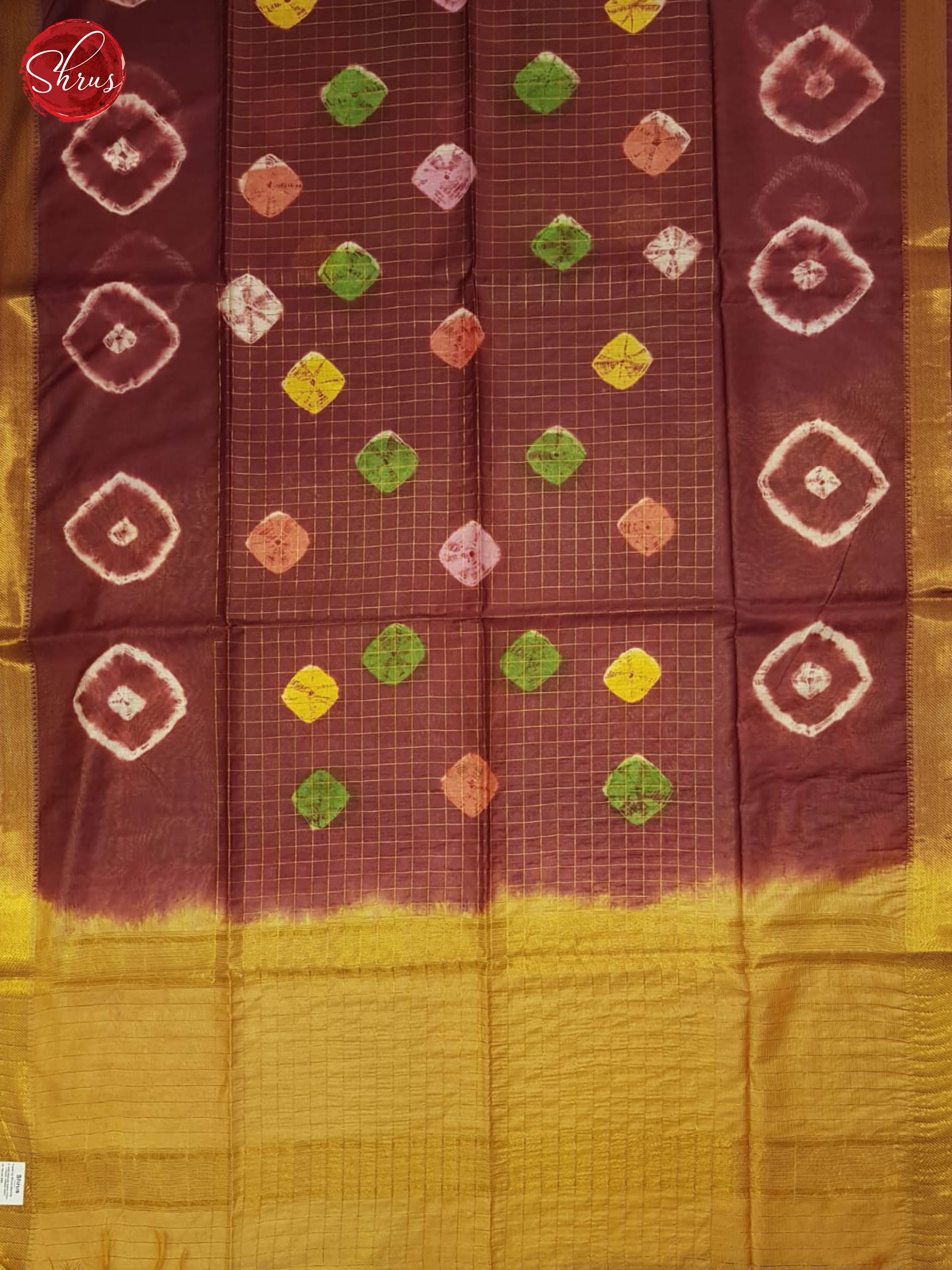 Maroon And Mustard- Shibori Saree - Shop on ShrusEternity.com